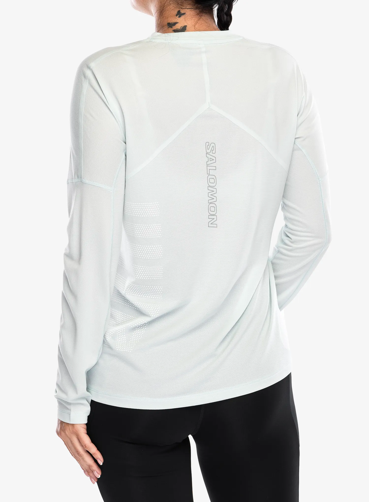 Mikina na běhání dámská Salomon Sense Aero LS Tee GFX - misty blue