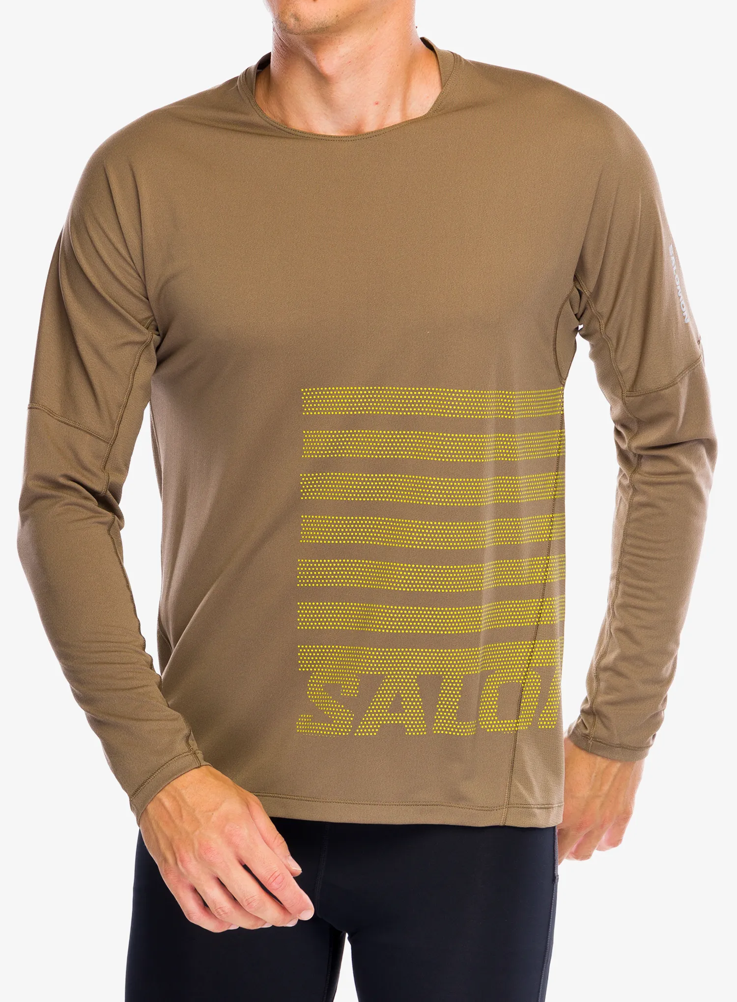 Mikina na běh Salomon Sense Aero LS Tee GFX - shitake