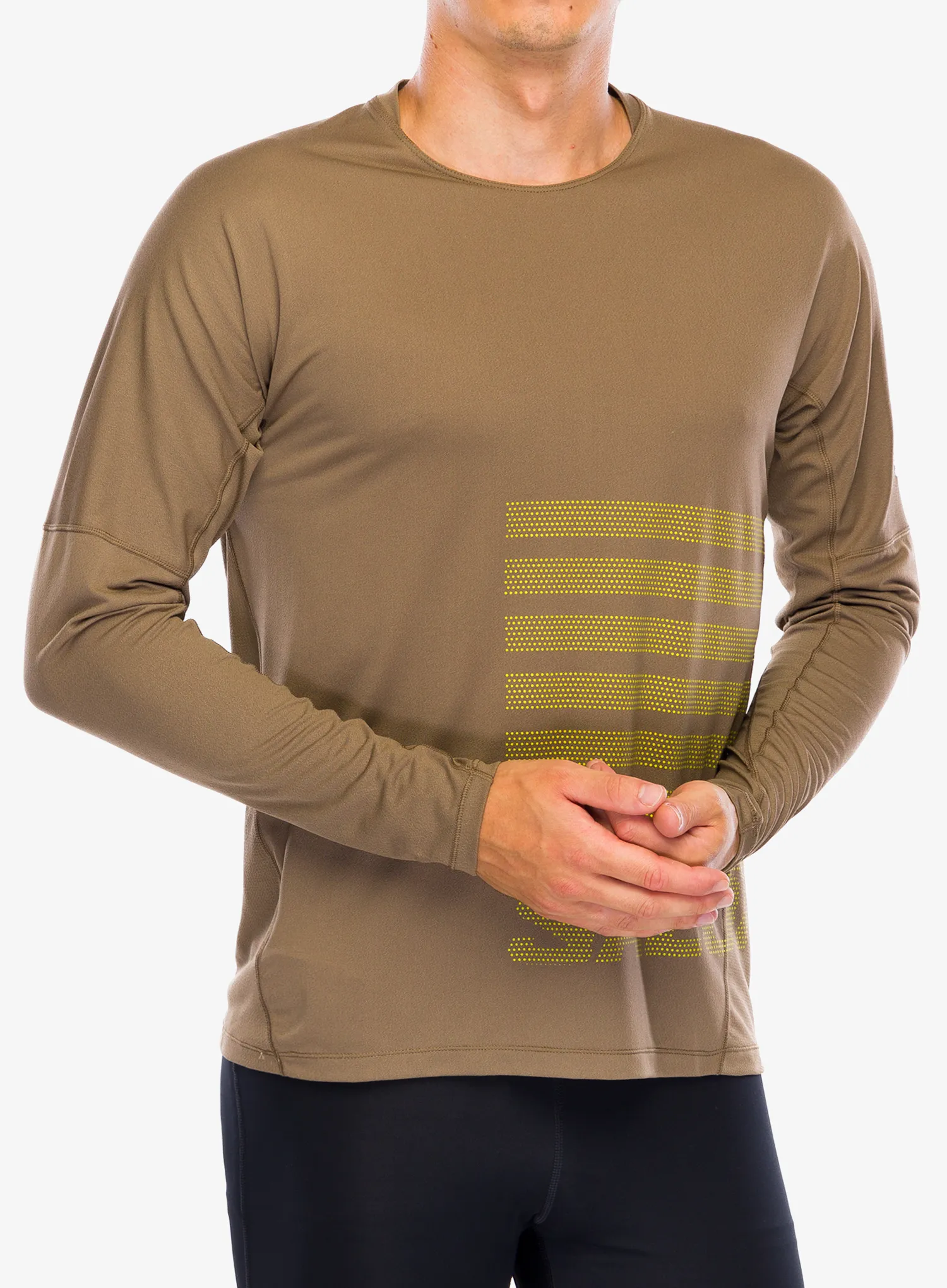 Mikina na běh Salomon Sense Aero LS Tee GFX - shitake