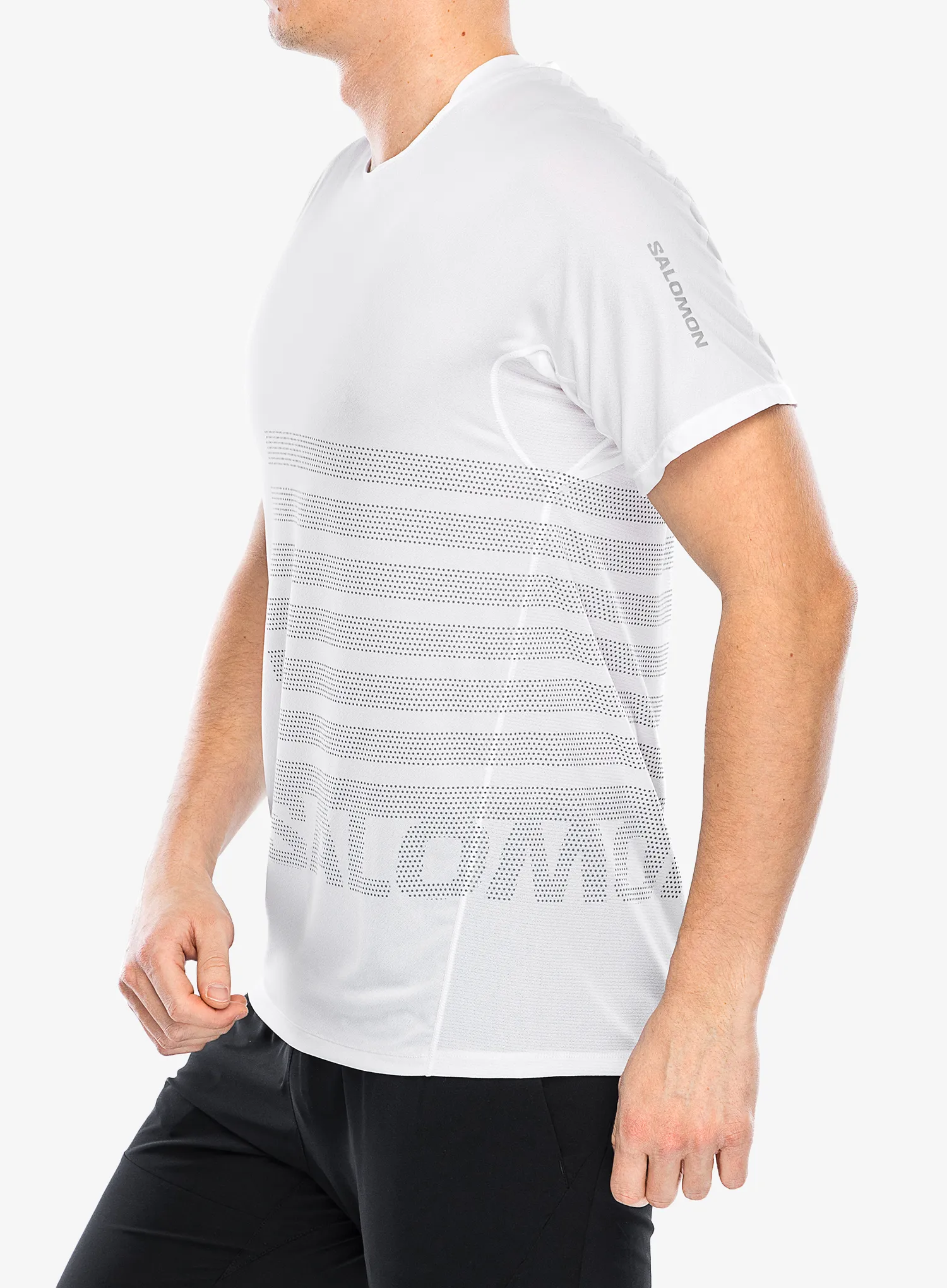 Běžecké tričko Salomon Sense Aero S/S GFX - white
