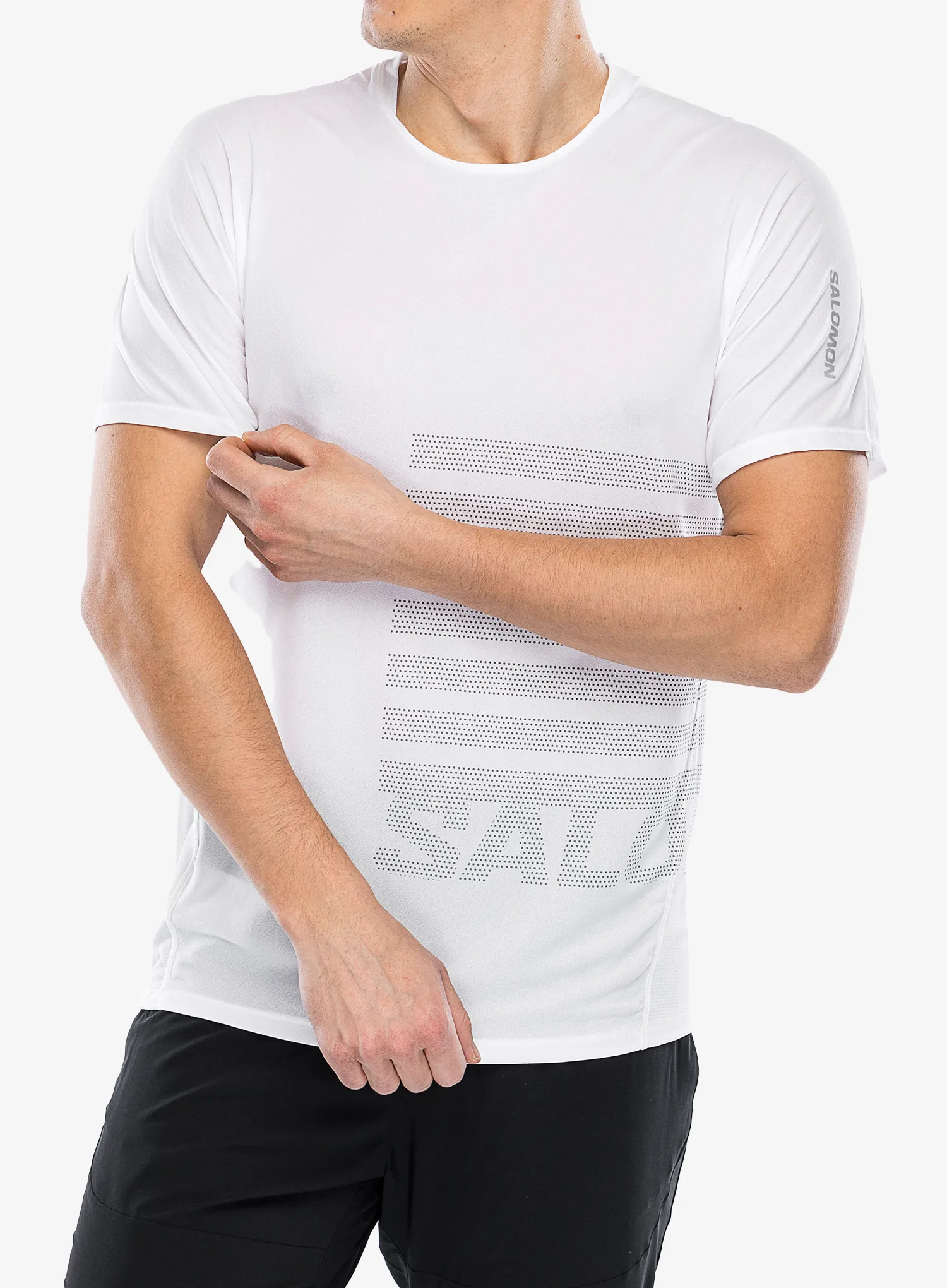 Běžecké tričko Salomon Sense Aero S/S GFX - white