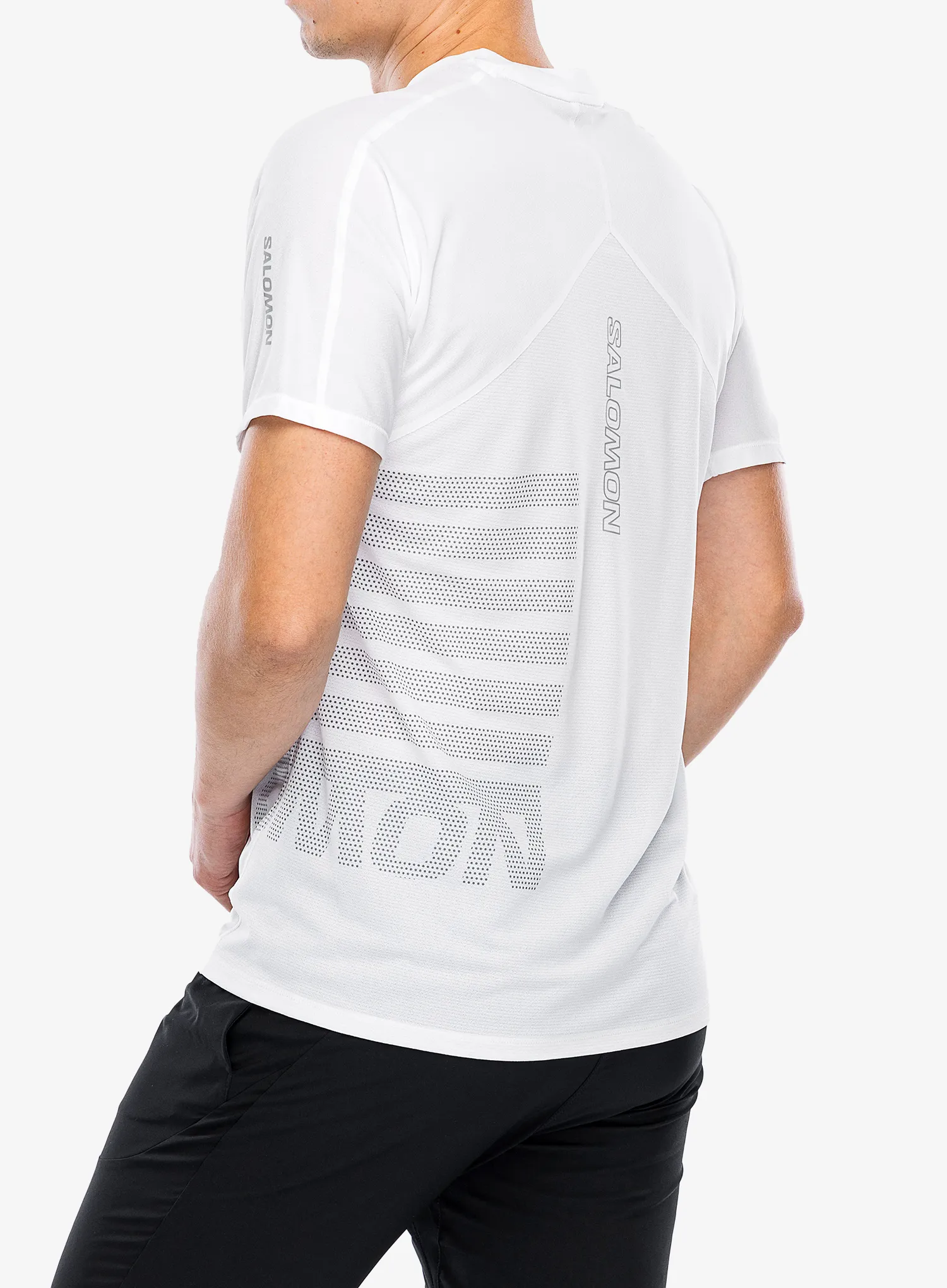 Běžecké tričko Salomon Sense Aero S/S GFX - white