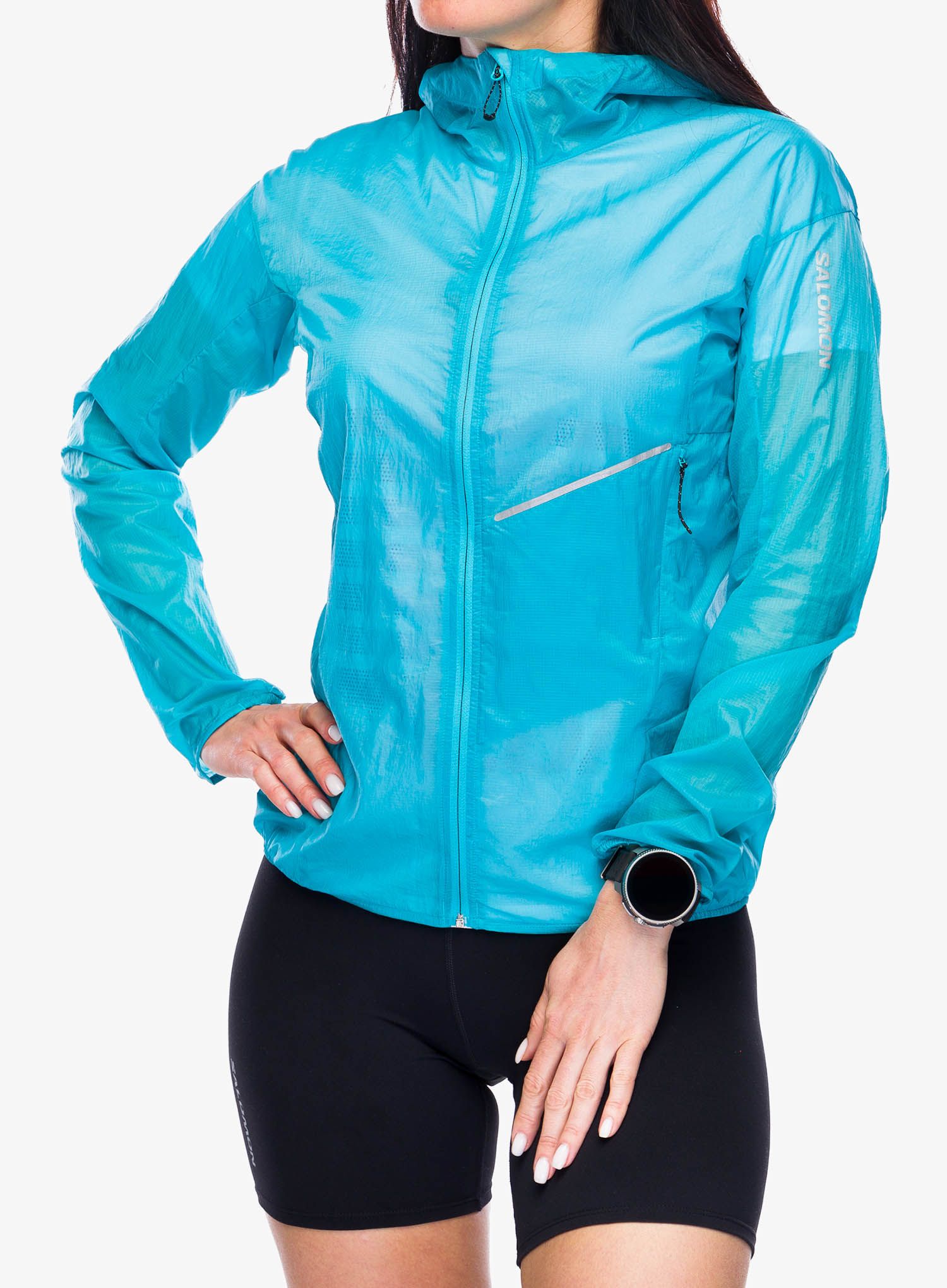 Větrovka dámská Salomon Sense Aero Wind JKT - peacock blue