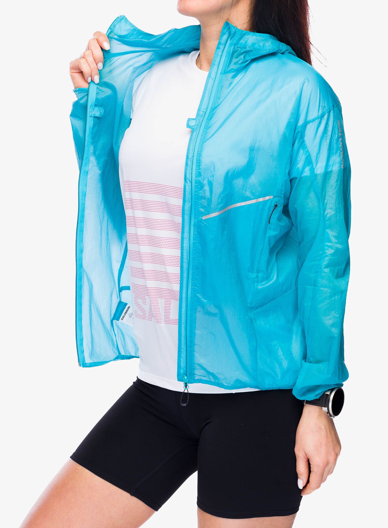 Větrovka dámská Salomon Sense Aero Wind JKT - peacock blue