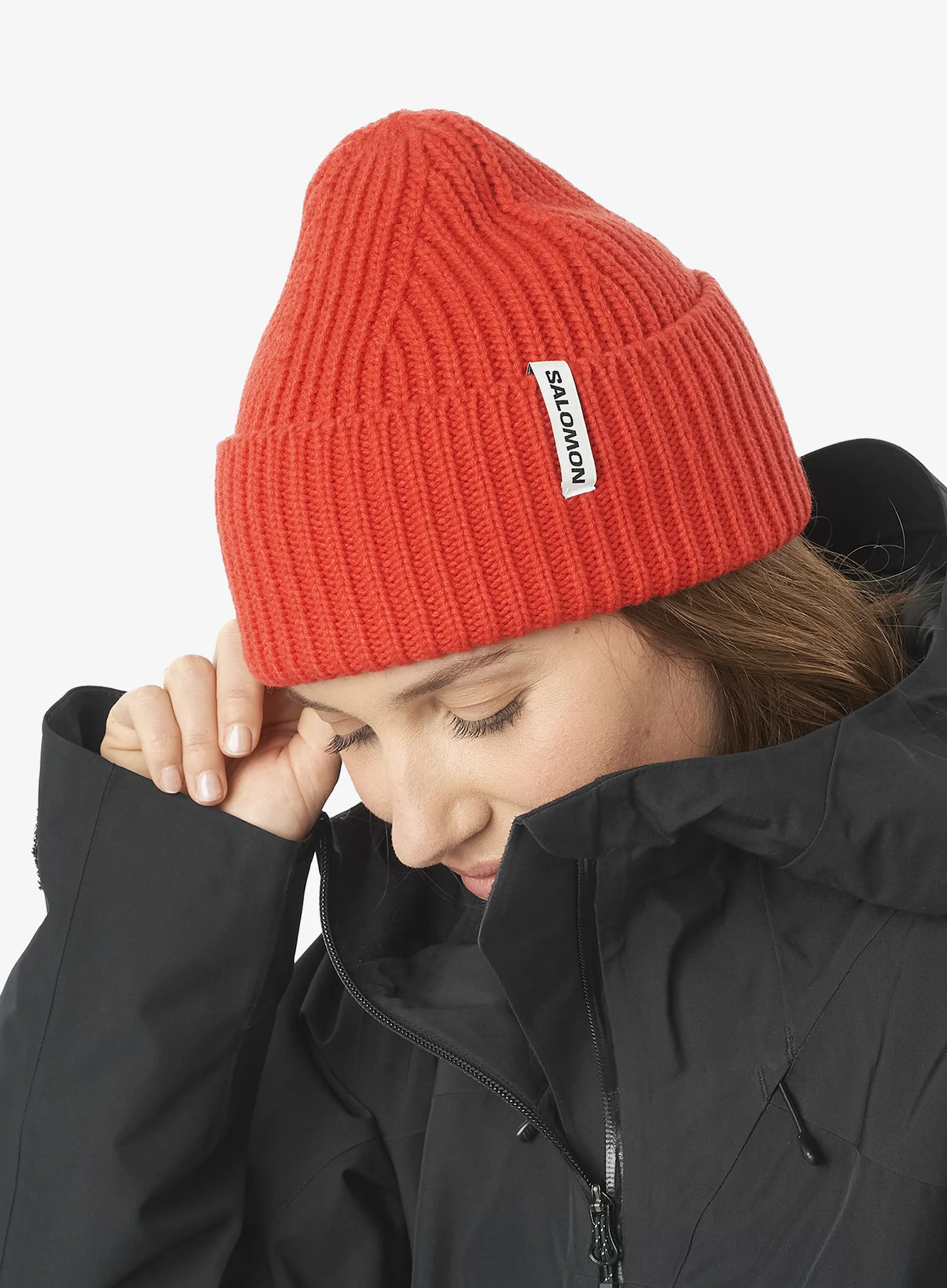 Zimní čepice Salomon Snowbird Beanie U - cherry tomato