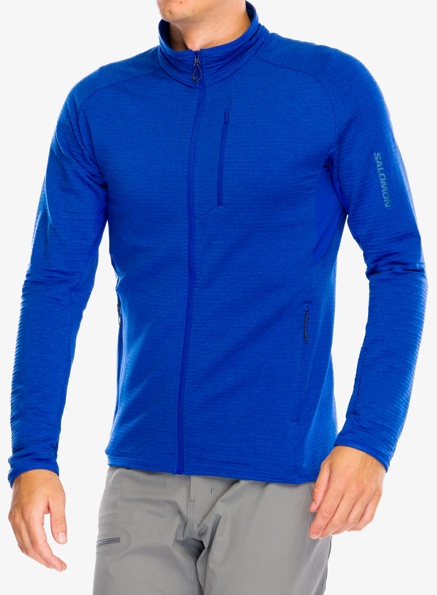 Fleece mikina Salomon Essential Lightwarm FZ - surf the web