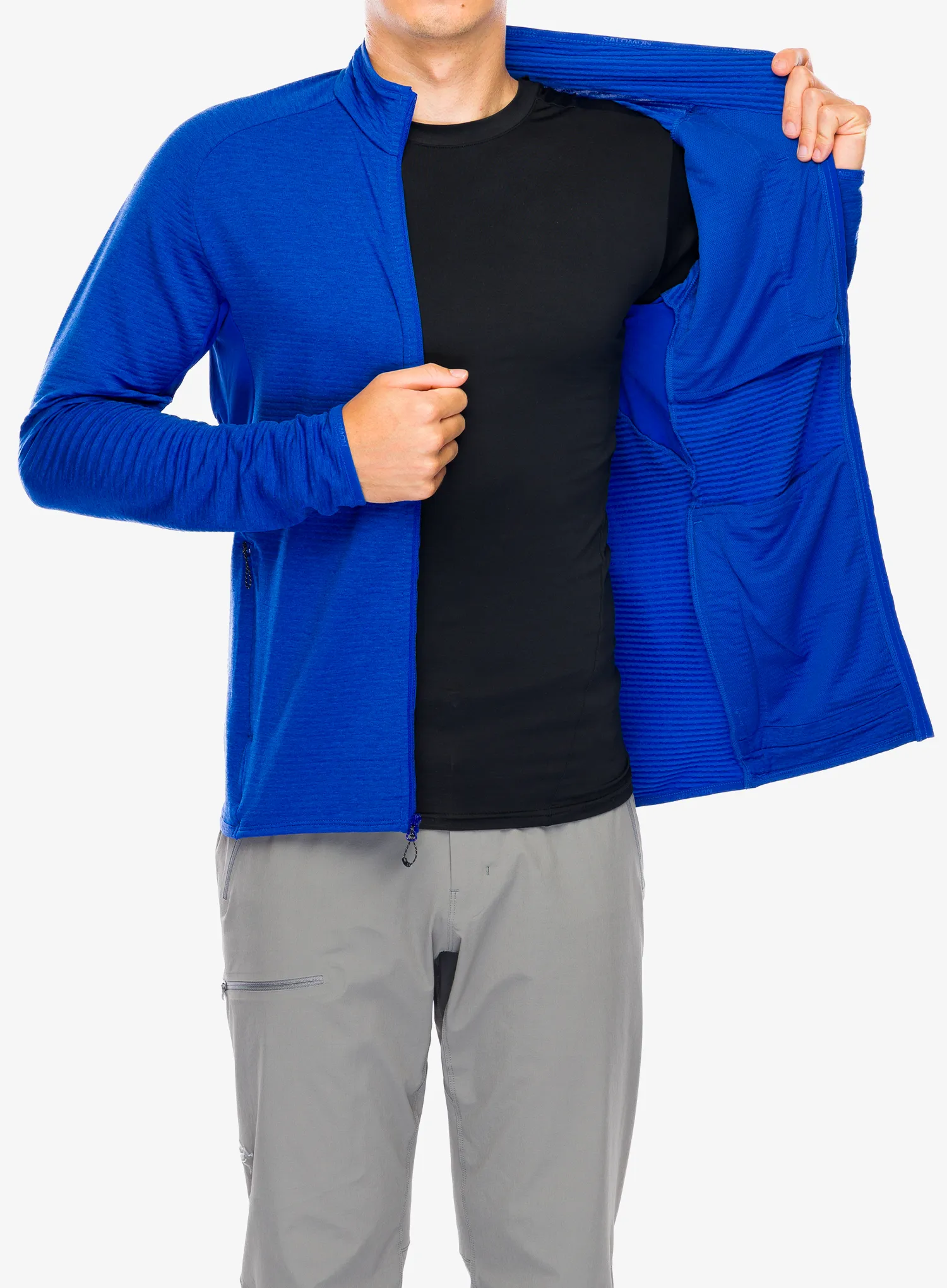 Fleece mikina Salomon Essential Lightwarm FZ - surf the web