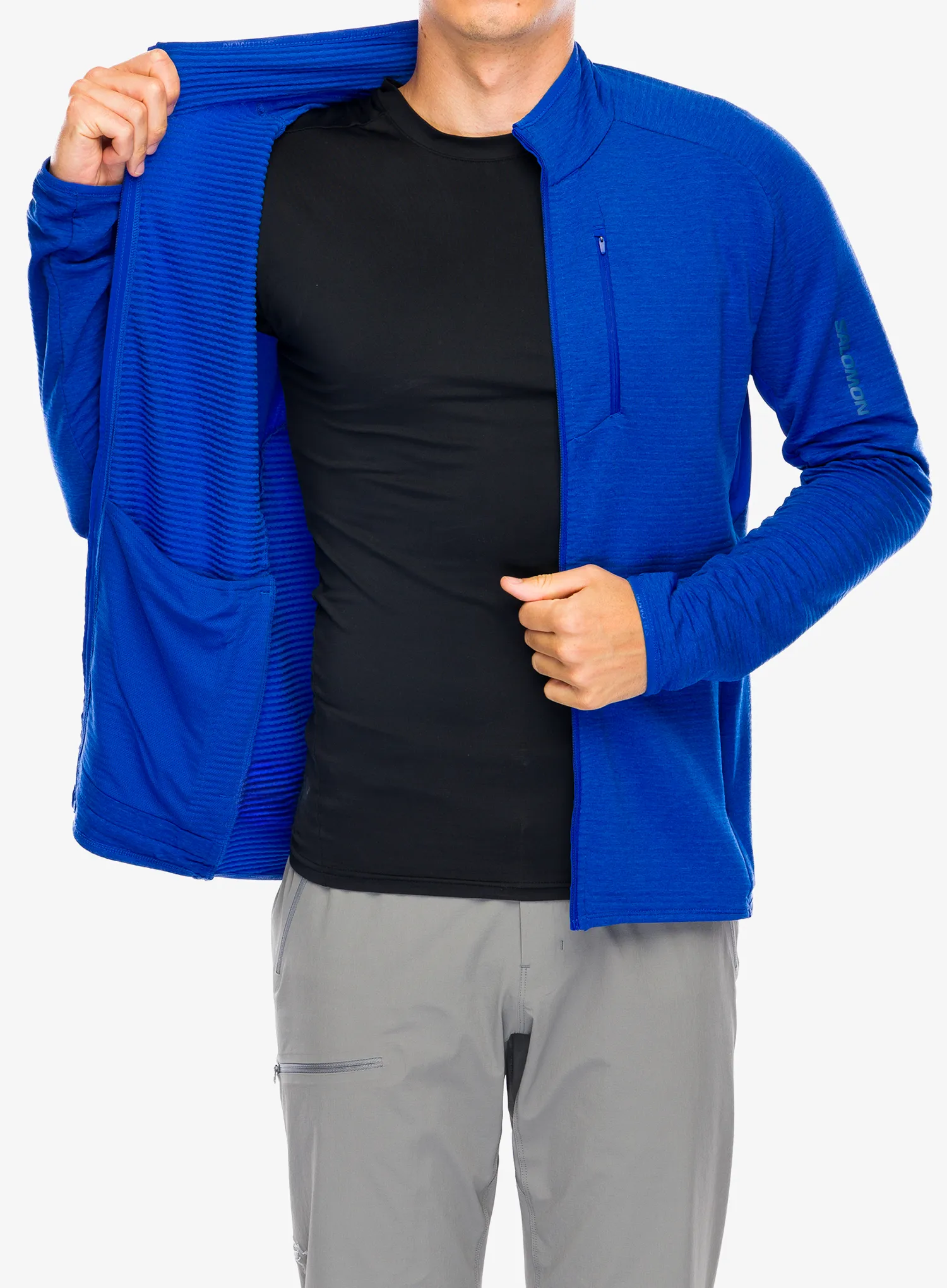 Fleece mikina Salomon Essential Lightwarm FZ - surf the web