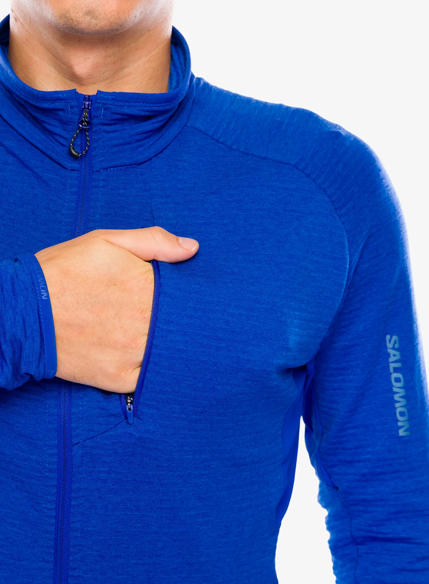 Fleece mikina Salomon Essential Lightwarm FZ - surf the web