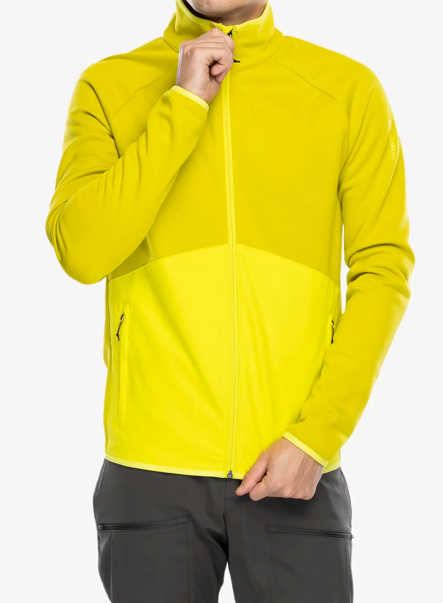 Rozepínací mikina Salomon Essential Warm Fz Mid - citronelle/sulphur