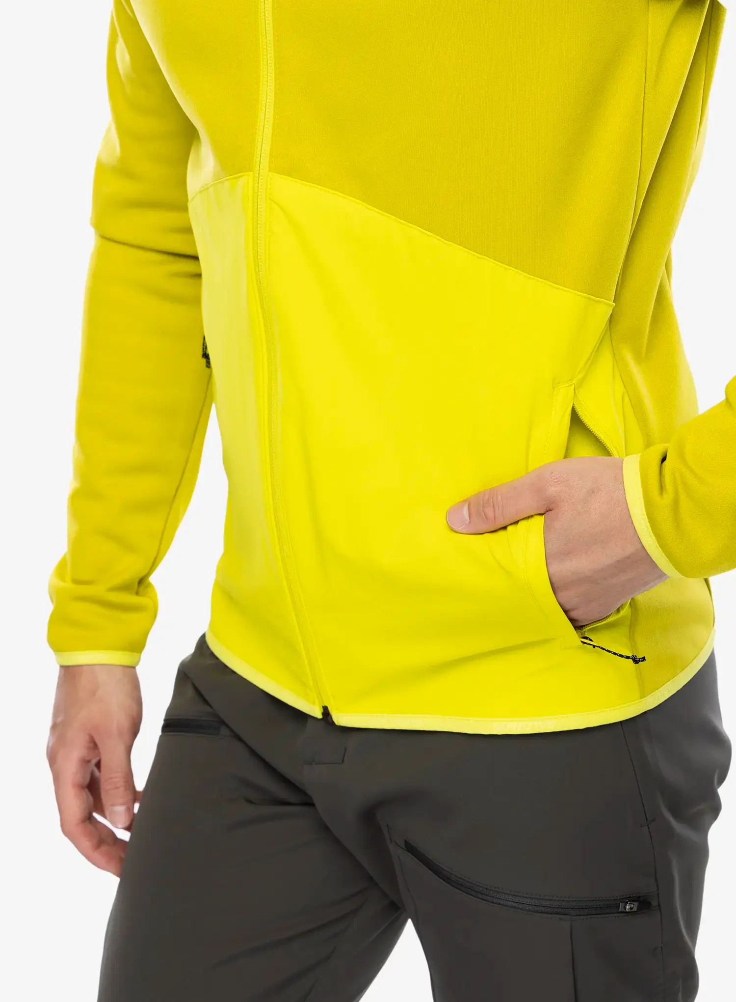 Rozepínací mikina Salomon Essential Warm Fz Mid - citronelle/sulphur