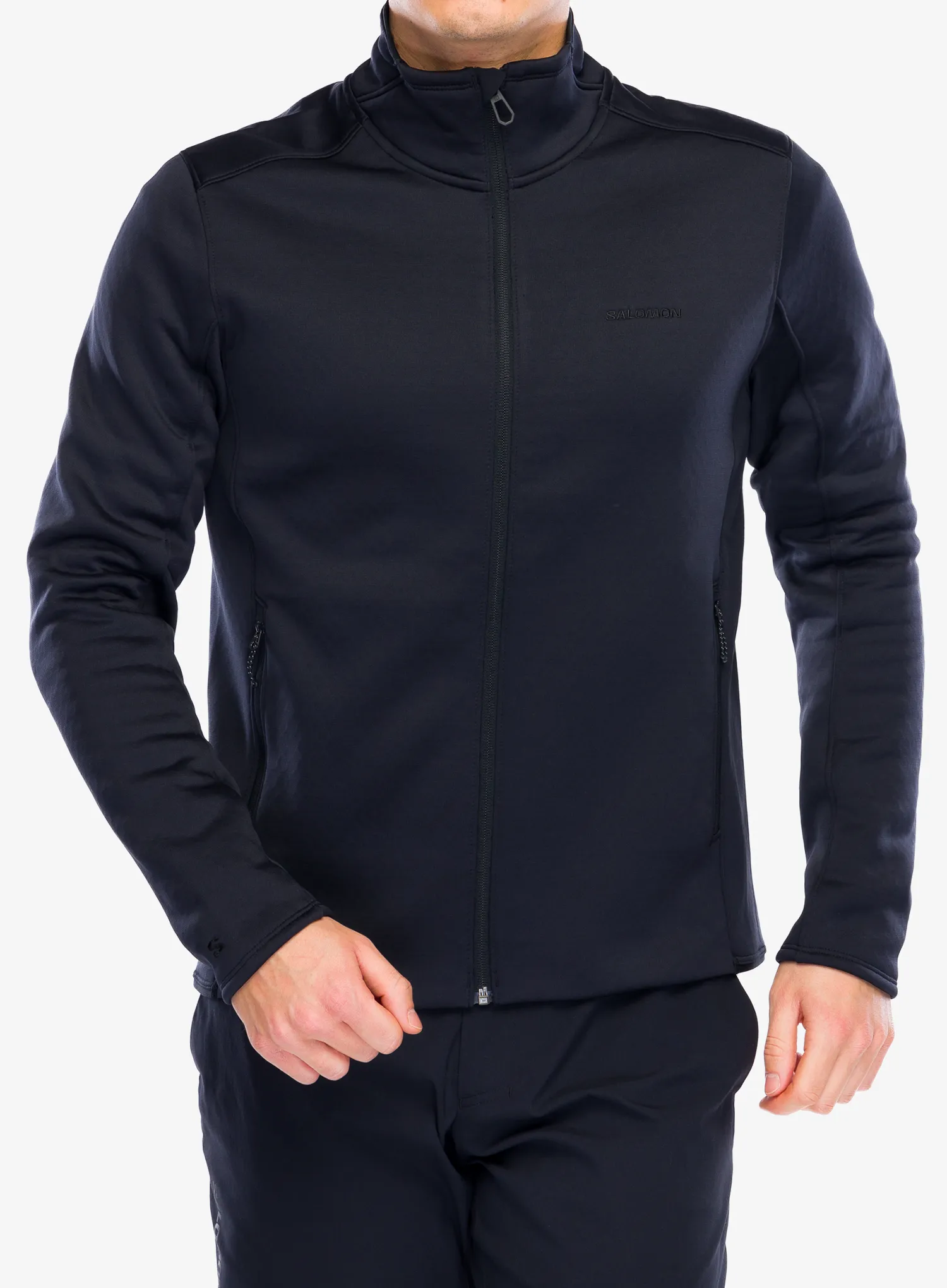 Rozepínací mikina Salomon Essential Warm Fz Mid - deep black