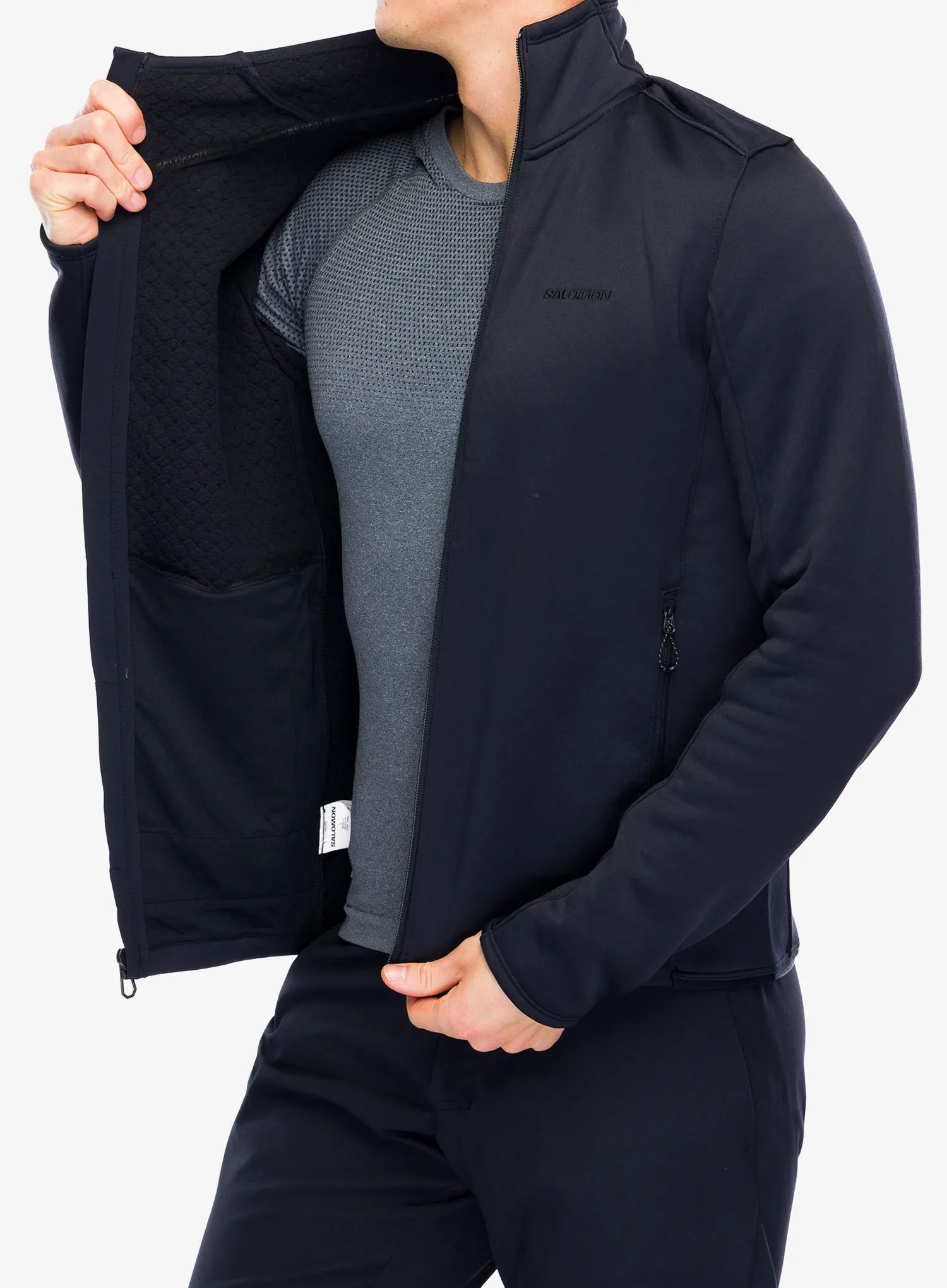 Rozepínací mikina Salomon Essential Warm Fz Mid - deep black