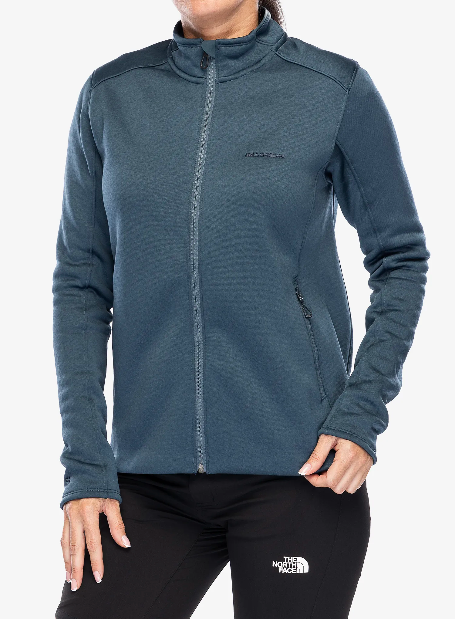 Dámská mikina na zip Salomon Essential Warm Fz Mid - midnight navy