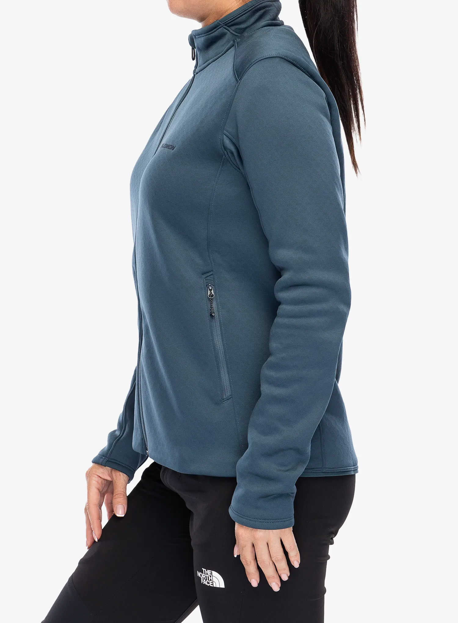 Dámská mikina na zip Salomon Essential Warm Fz Mid - midnight navy