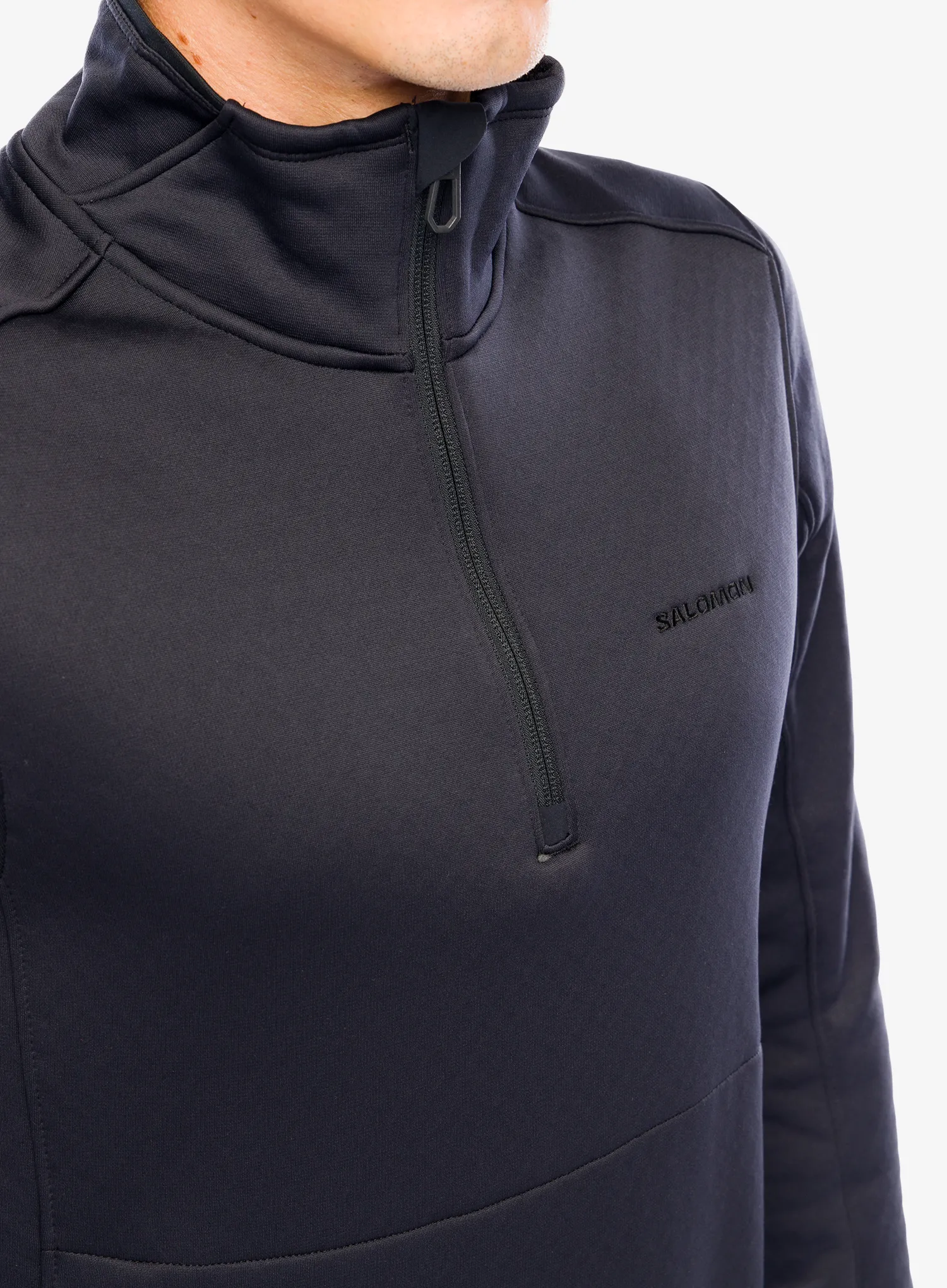 Mikina bez kapuce Salomon Essential Warm Hz Mid - deep black
