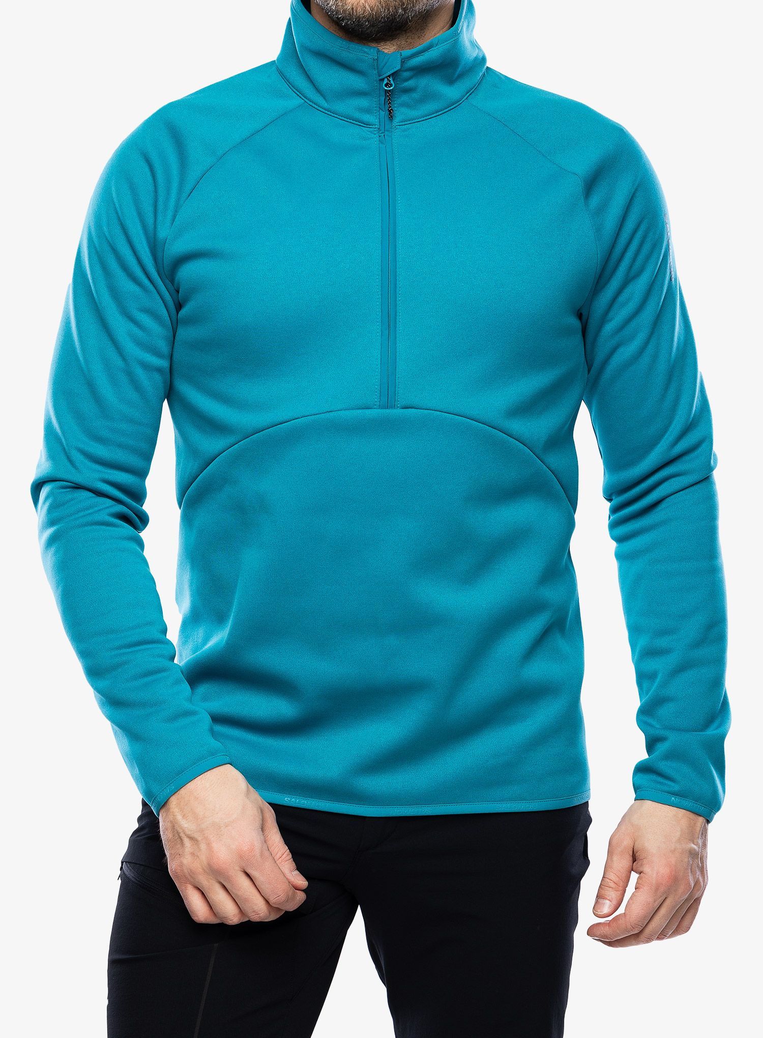 Mikina se zipem Salomon Essential Warm Hz Mid - tahitian tide