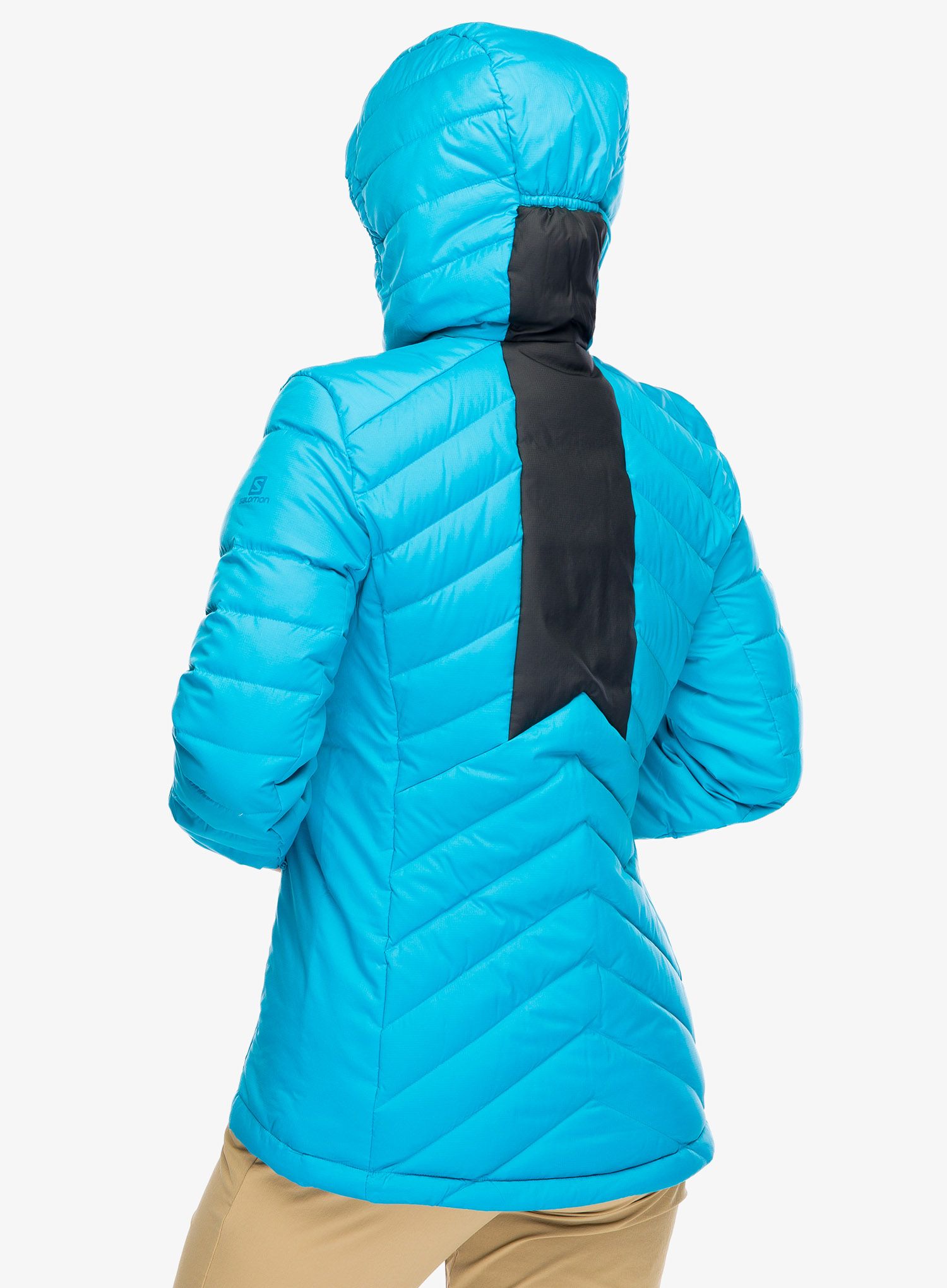 Dámská péřová bunda Salomon Transition Down Hoodie - b. reef