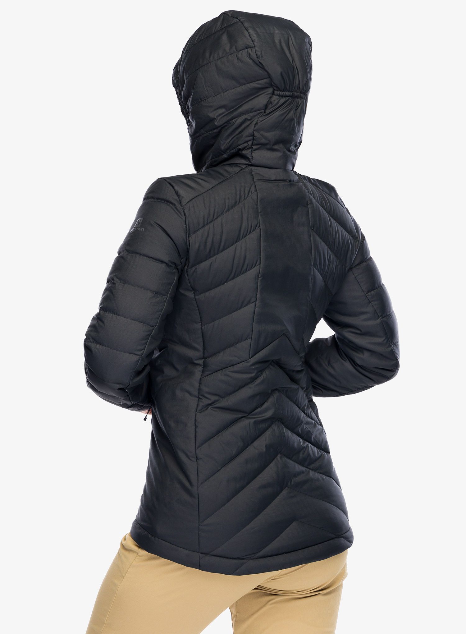 Dámská péřová bunda Salomon Transition Down Hoodie - black