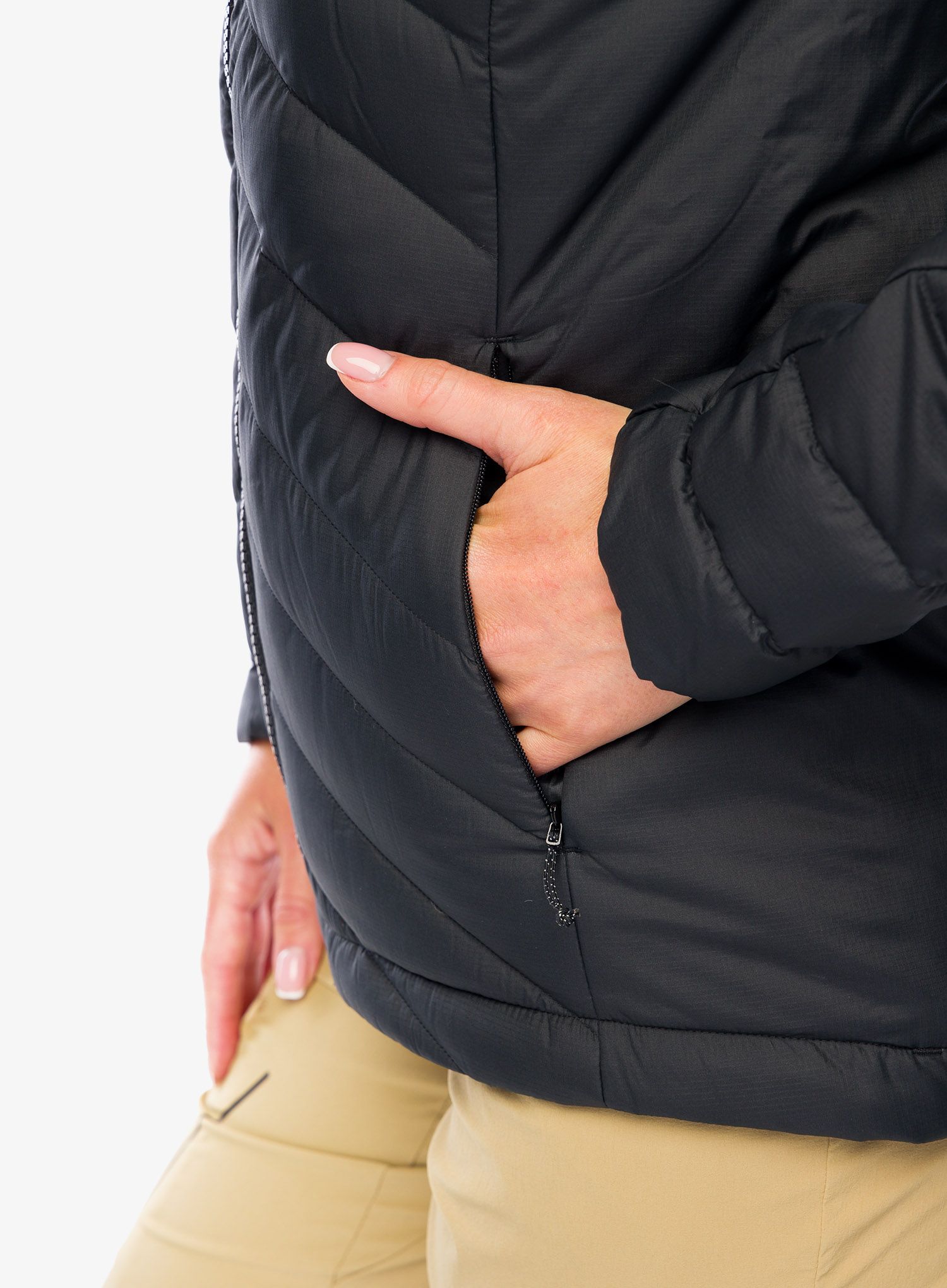 Dámská péřová bunda Salomon Transition Down Hoodie - black