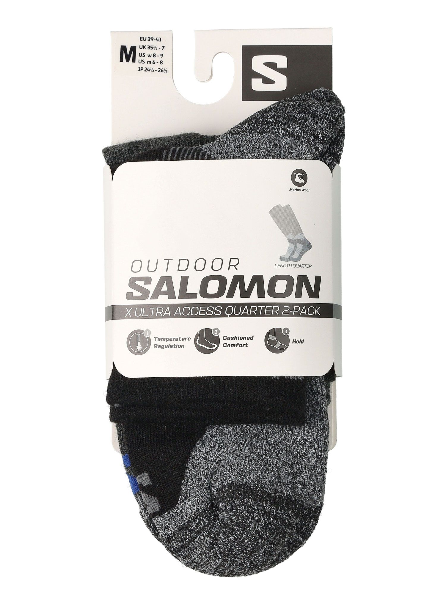 Turistické ponožky Salomon X Ultra Access Quarter 2-Pack - anthracite/black