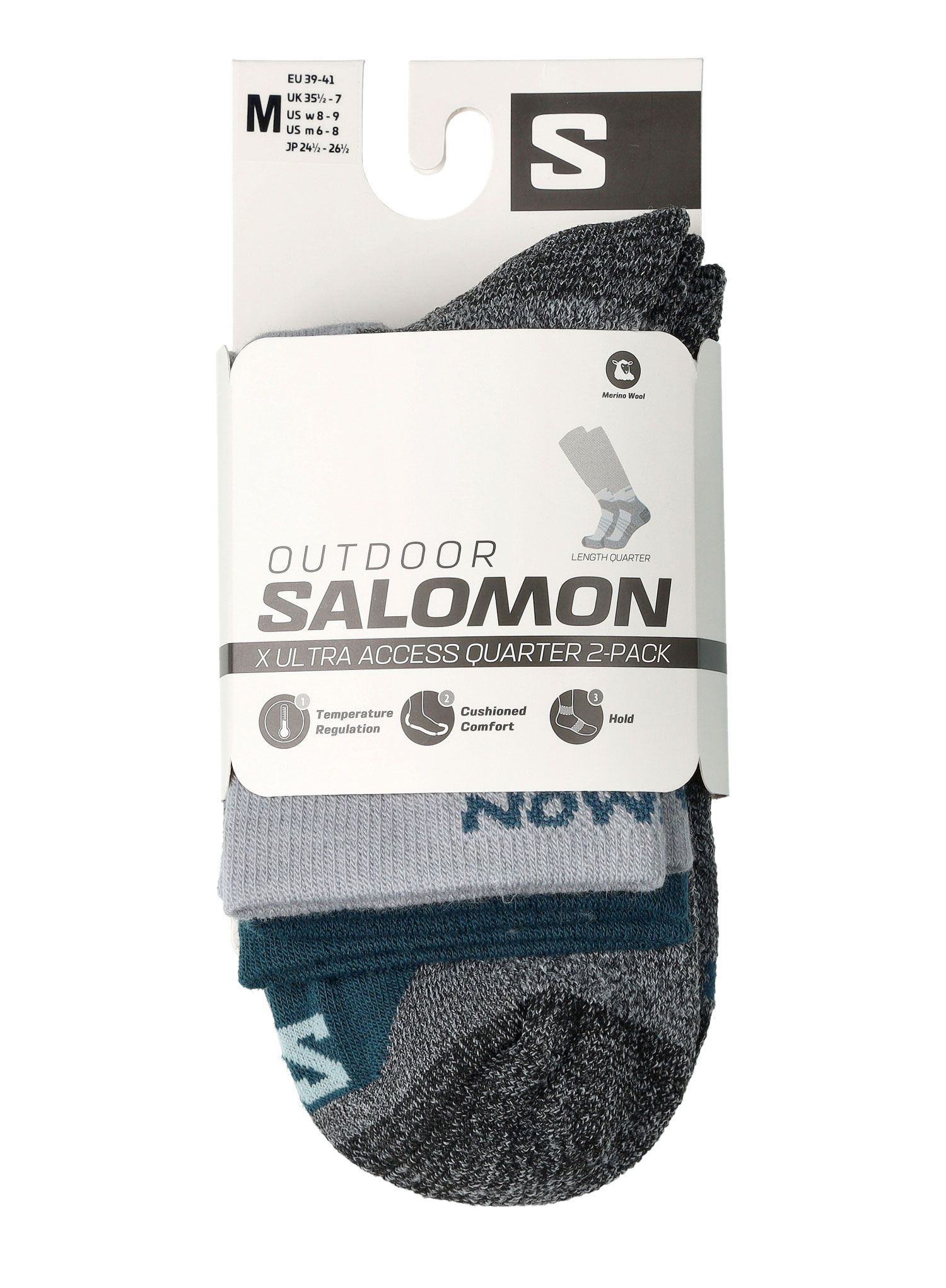 Turistické ponožky Salomon X Ultra Access Quarter 2-Pack - quarry/stargazer