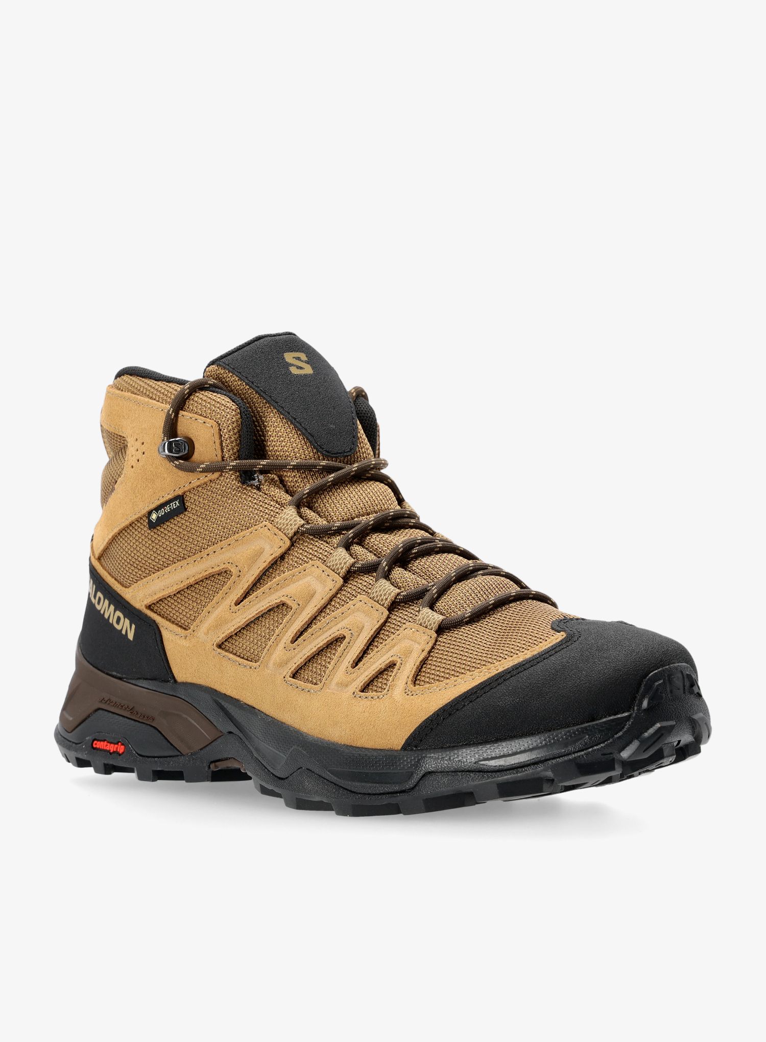 Turistické boty Salomon X Ward Leather Mid Gtx - kangaroo/black/gold