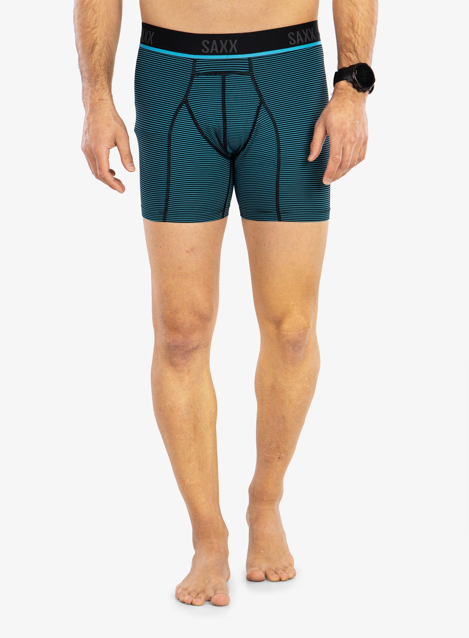 Termoaktivní boxerky Saxx Kinetic HD Boxer Brief - cool blue stripe