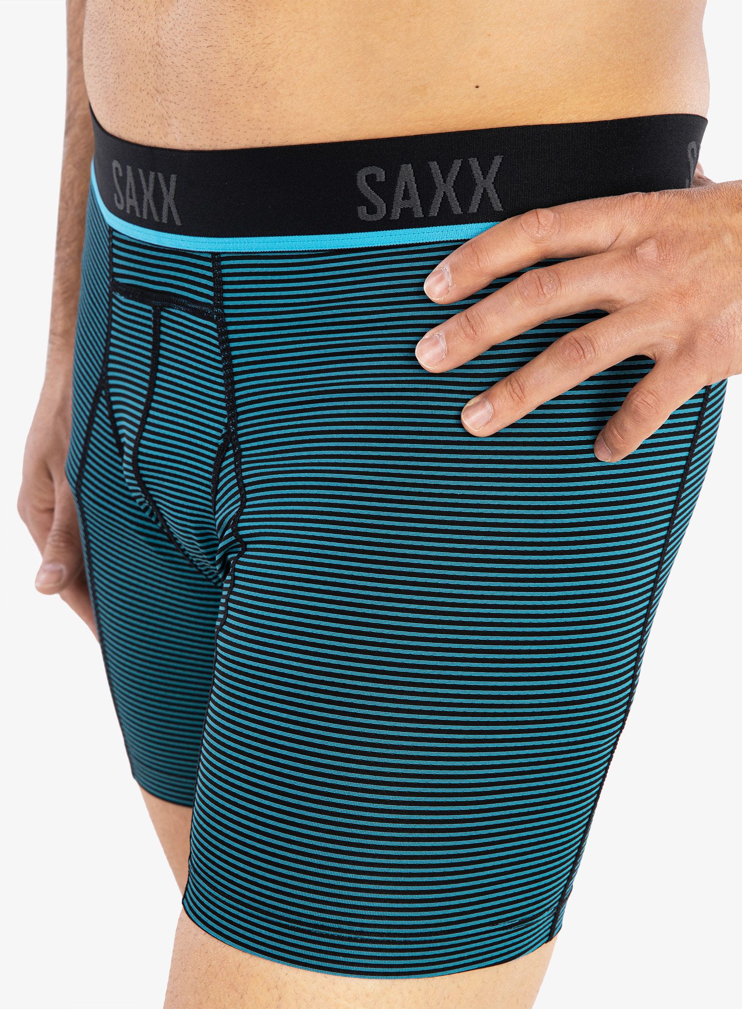 Termoaktivní boxerky Saxx Kinetic HD Boxer Brief - cool blue stripe