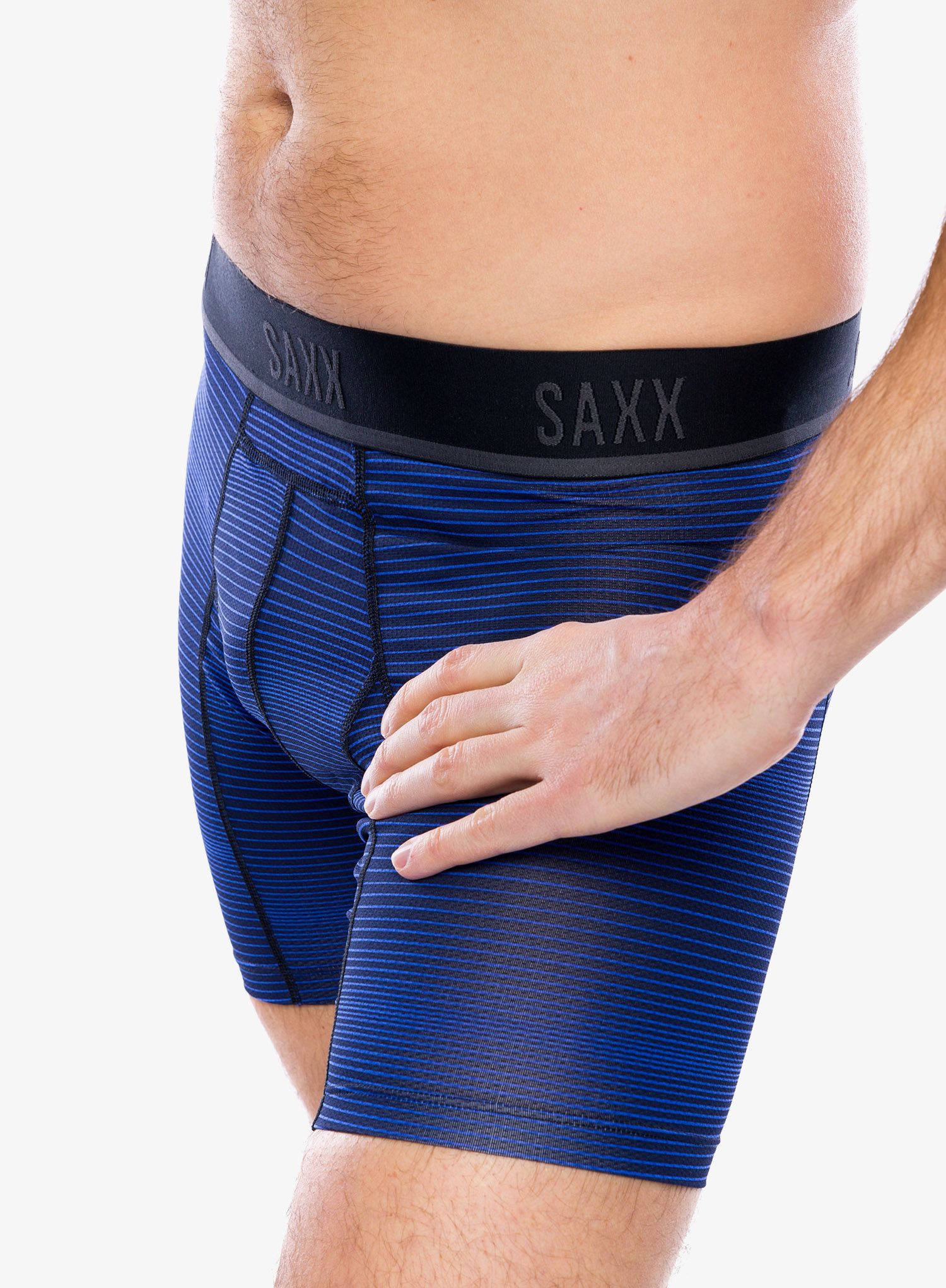 Funkční boxerky Saxx Kinetic Light Compression Mesh - variegated stripe/blue