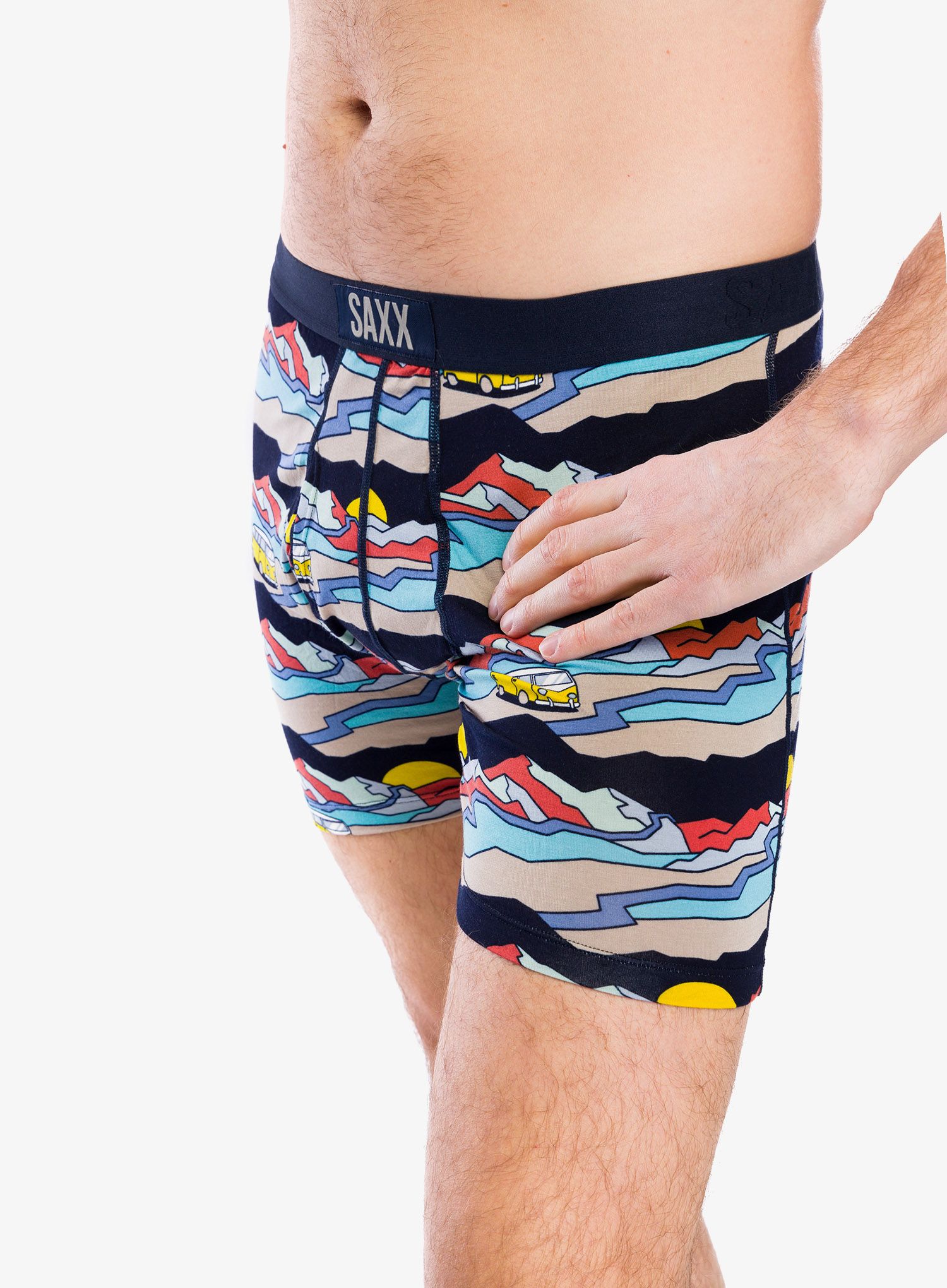 Funkční boxerky Saxx Ultra Super Soft Boxer Brief Fly - cabin fever/multi