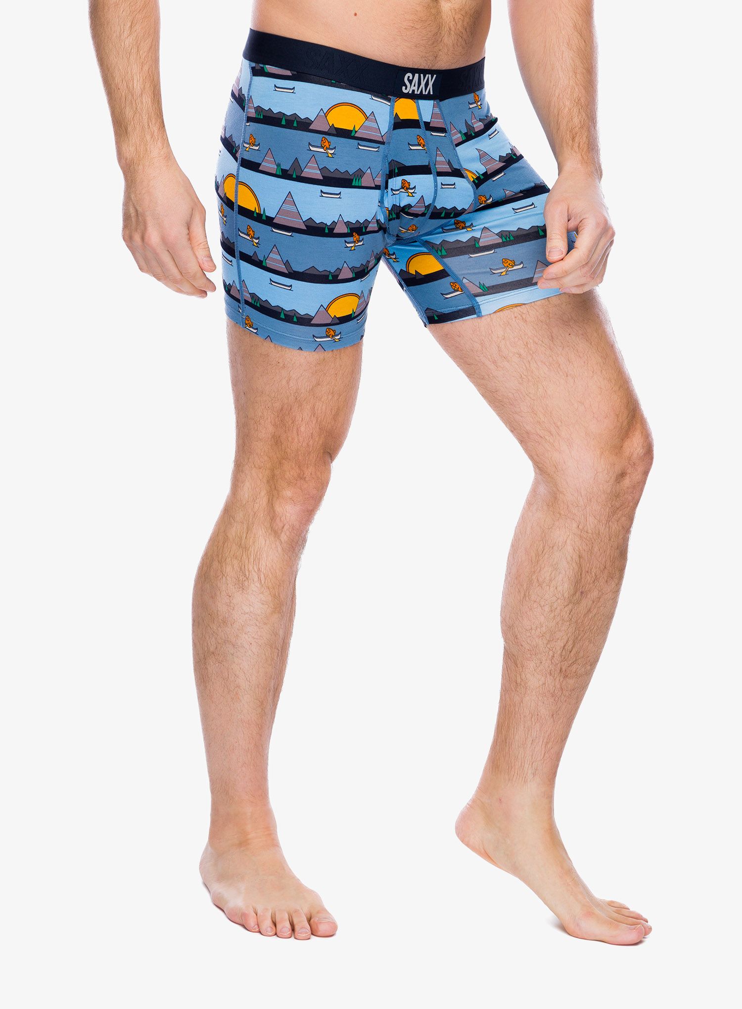 Funkční boxerky Saxx Ultra Super Soft Boxer Brief Fly - lazy river/blue
