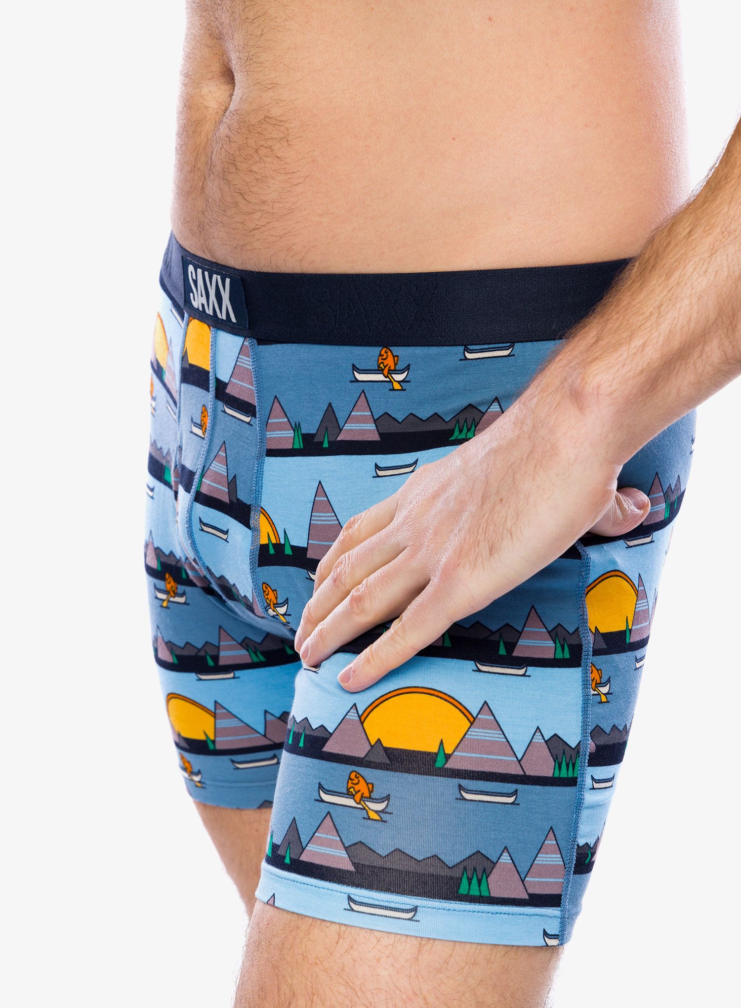 Funkční boxerky Saxx Ultra Super Soft Boxer Brief Fly - lazy river/blue