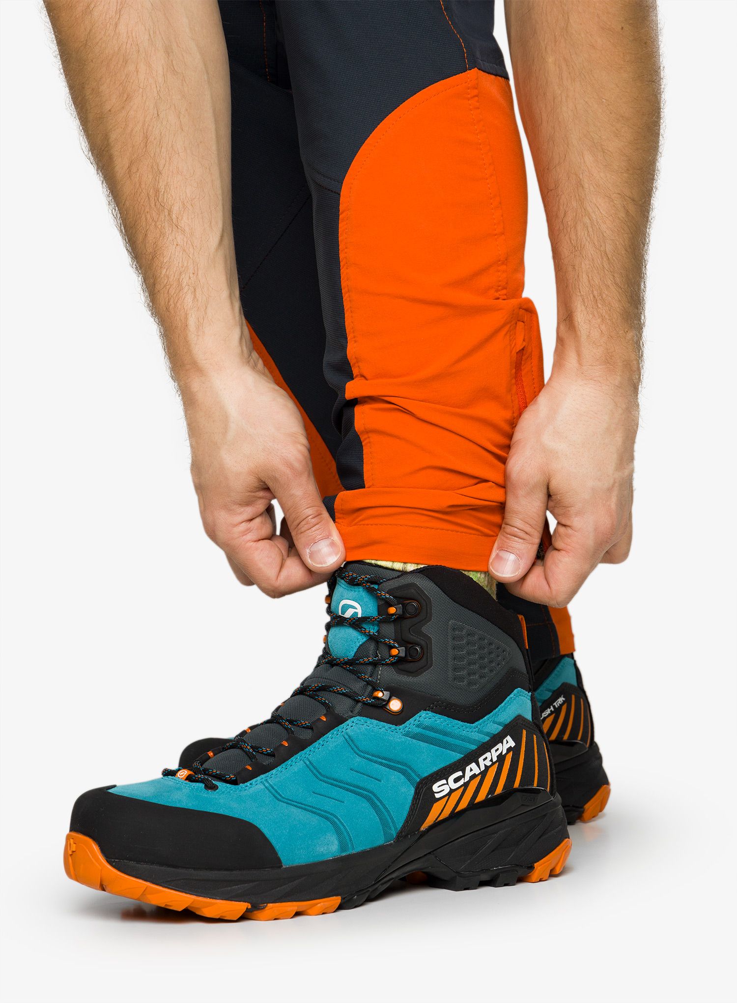 Vysoké trekové boty Scarpa Rush TRK GTX - pagoda blue/mango