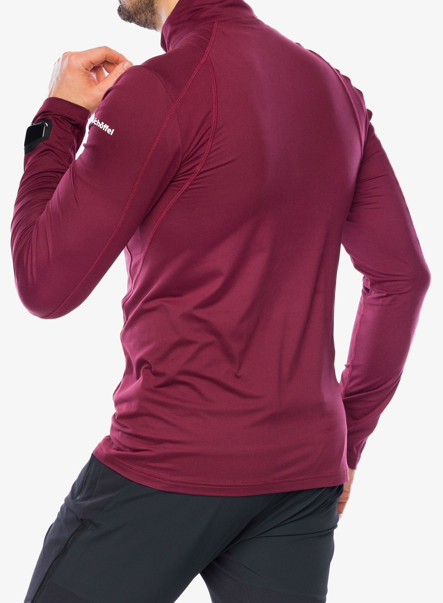 Mikina se zipem Schoffel Longsleeve Berwang - dark burgundy