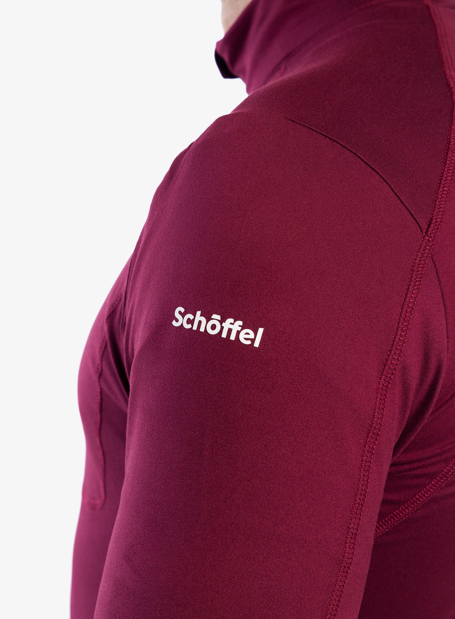Mikina se zipem Schoffel Longsleeve Berwang - dark burgundy