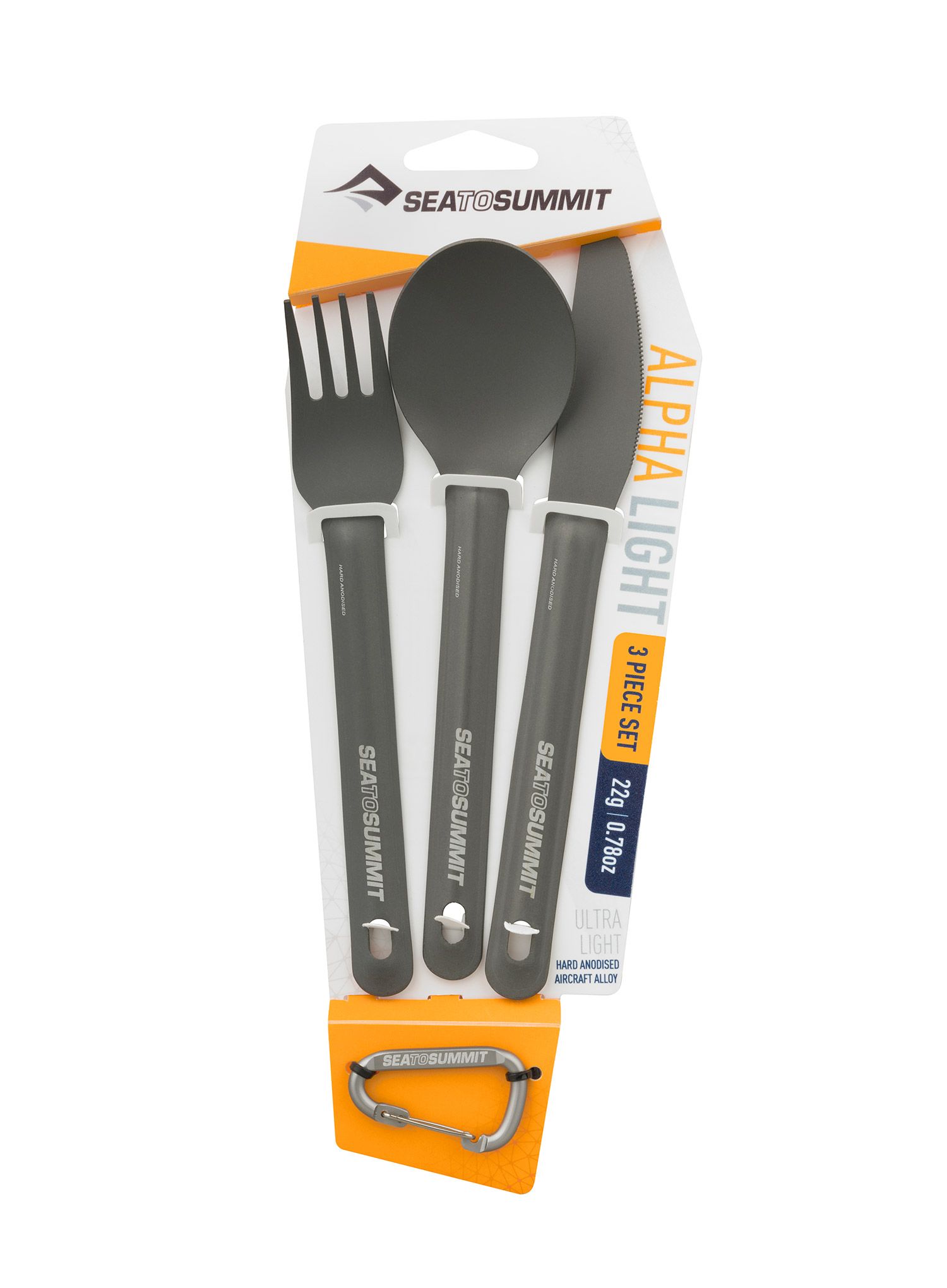 Sada Sea To Summit AlphaLight Cutlery Set 3pc (Knife, Fork and Spoon) - grey