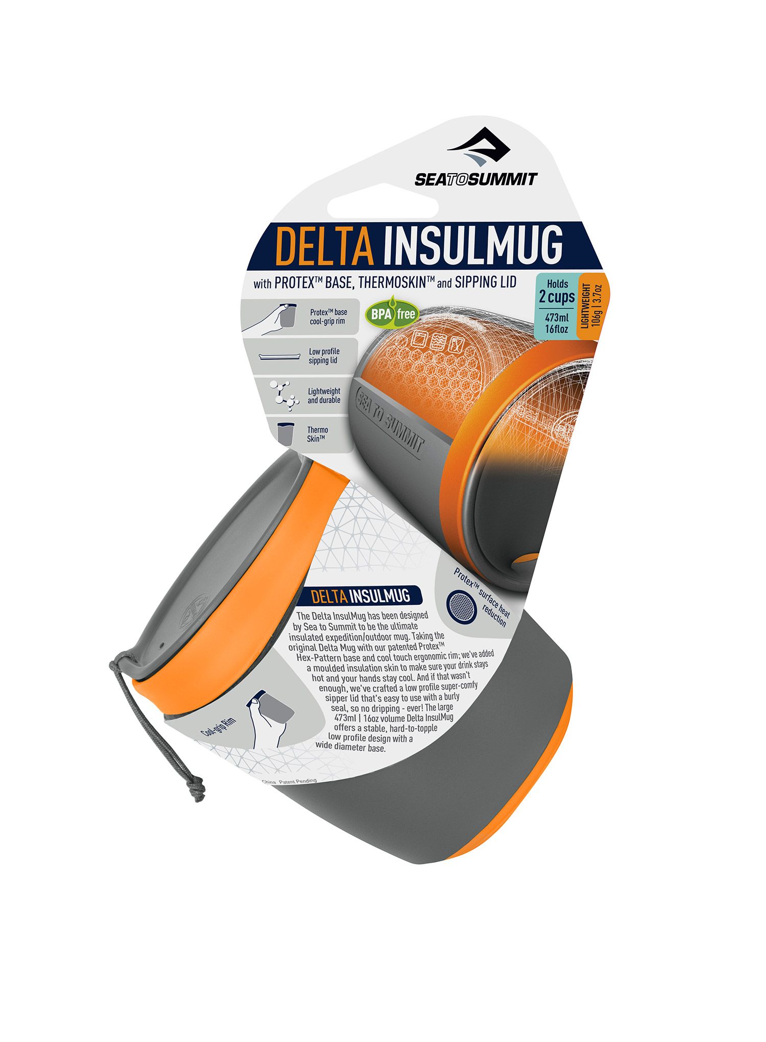 Termohrnek Sea To Summit Delta Insulated Mug (0,473 l) - orange