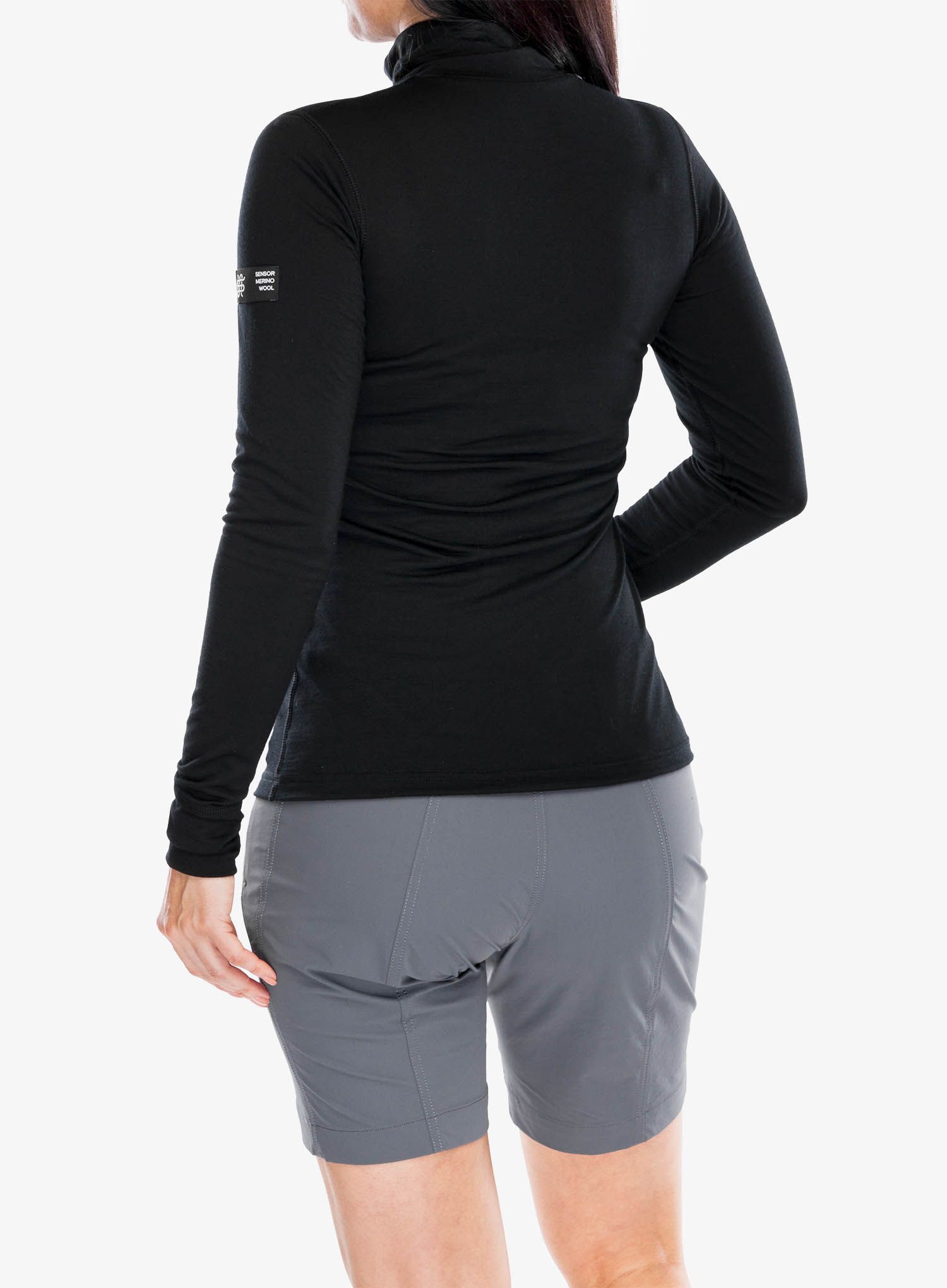 Dámská funkční mikina Sensor Merino Active Tee L/S Zip - black