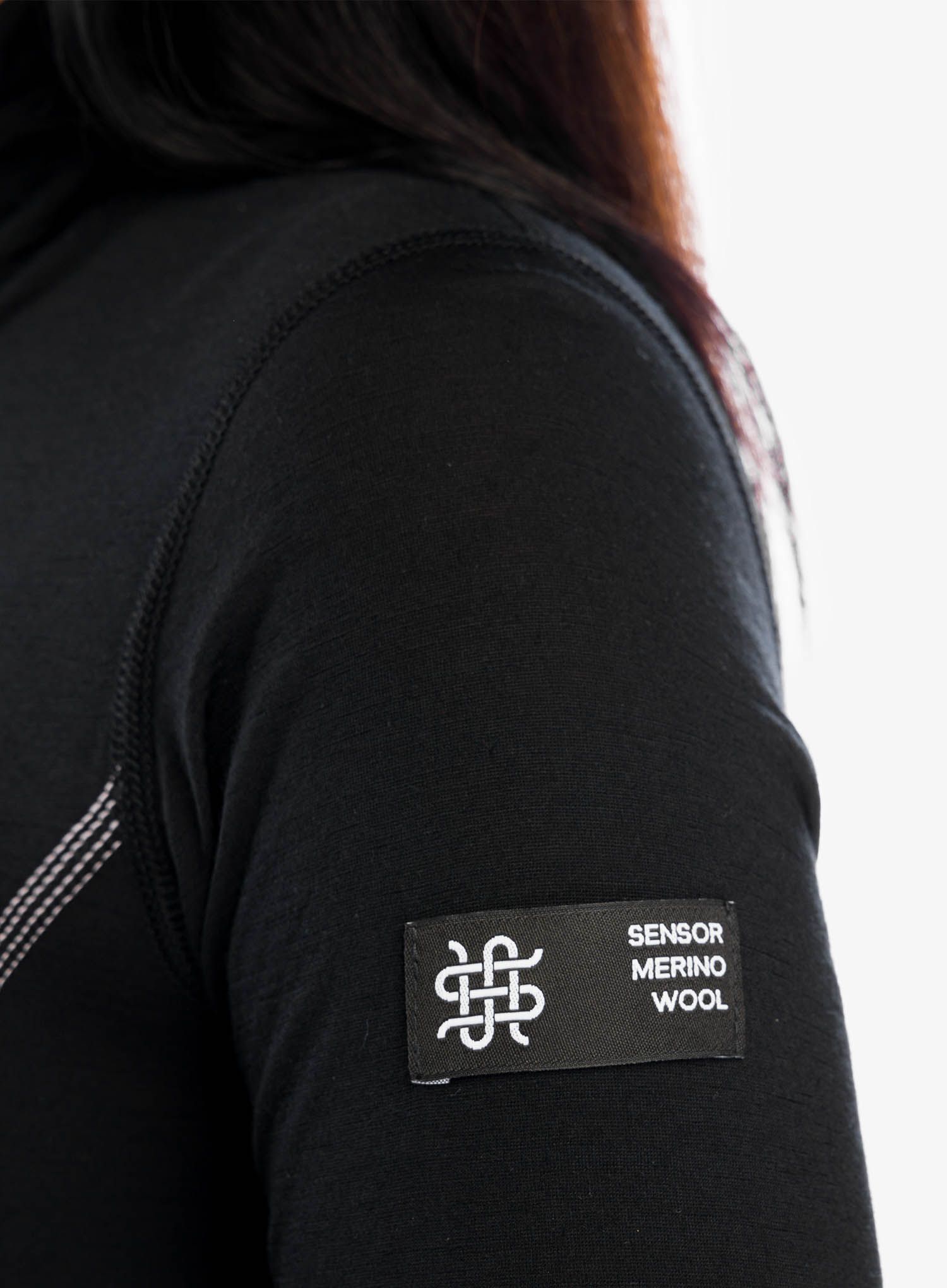Dámská funkční mikina Sensor Merino Active Tee L/S Zip - black