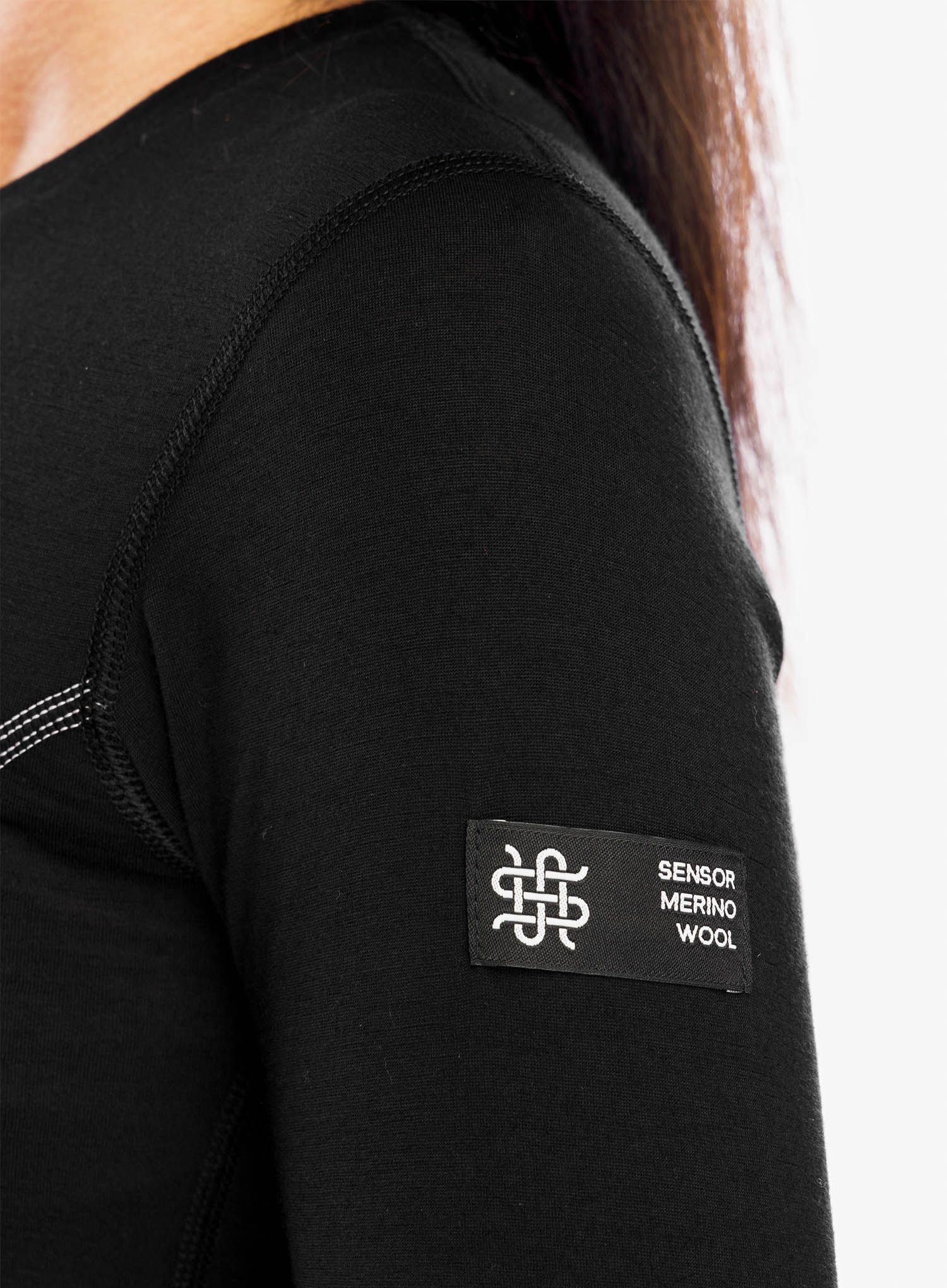 Dámská termoaktivní mikina Sensor Merino Active Tee L/S - black