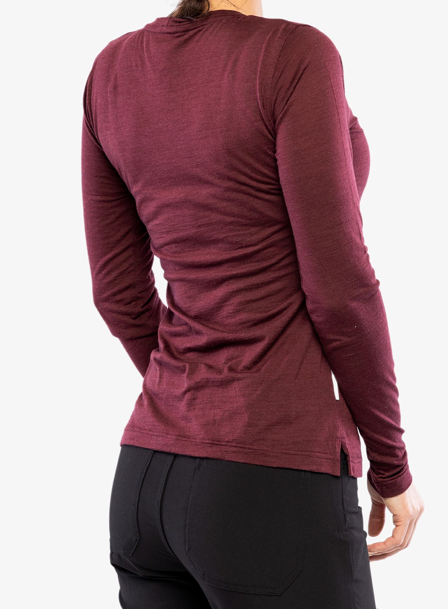 Dámská mikina Sensor Merino Air PT LS - port red hills