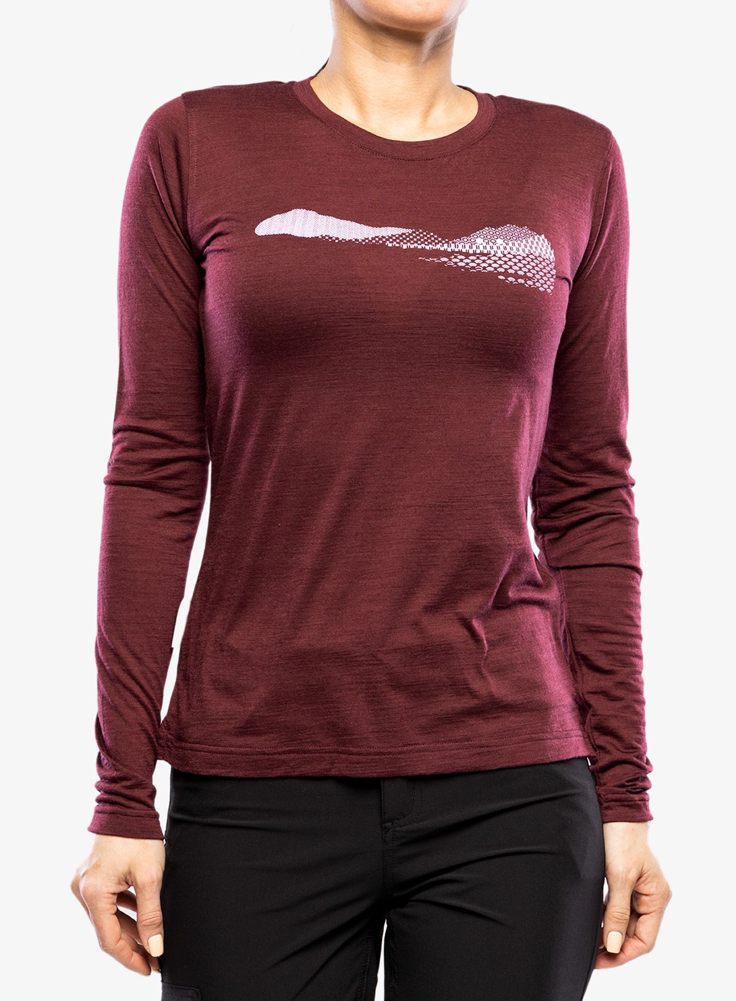 Dámská mikina Sensor Merino Air PT LS - port red hills