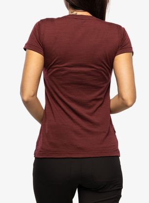 Dámské tričko s potiskem Sensor Merino Air PT SS - port red hills