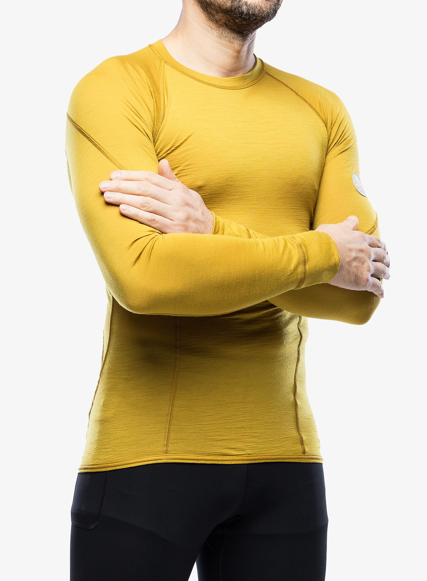 Pánská funkční mikina Sensor Merino Air Tee LS - mustard