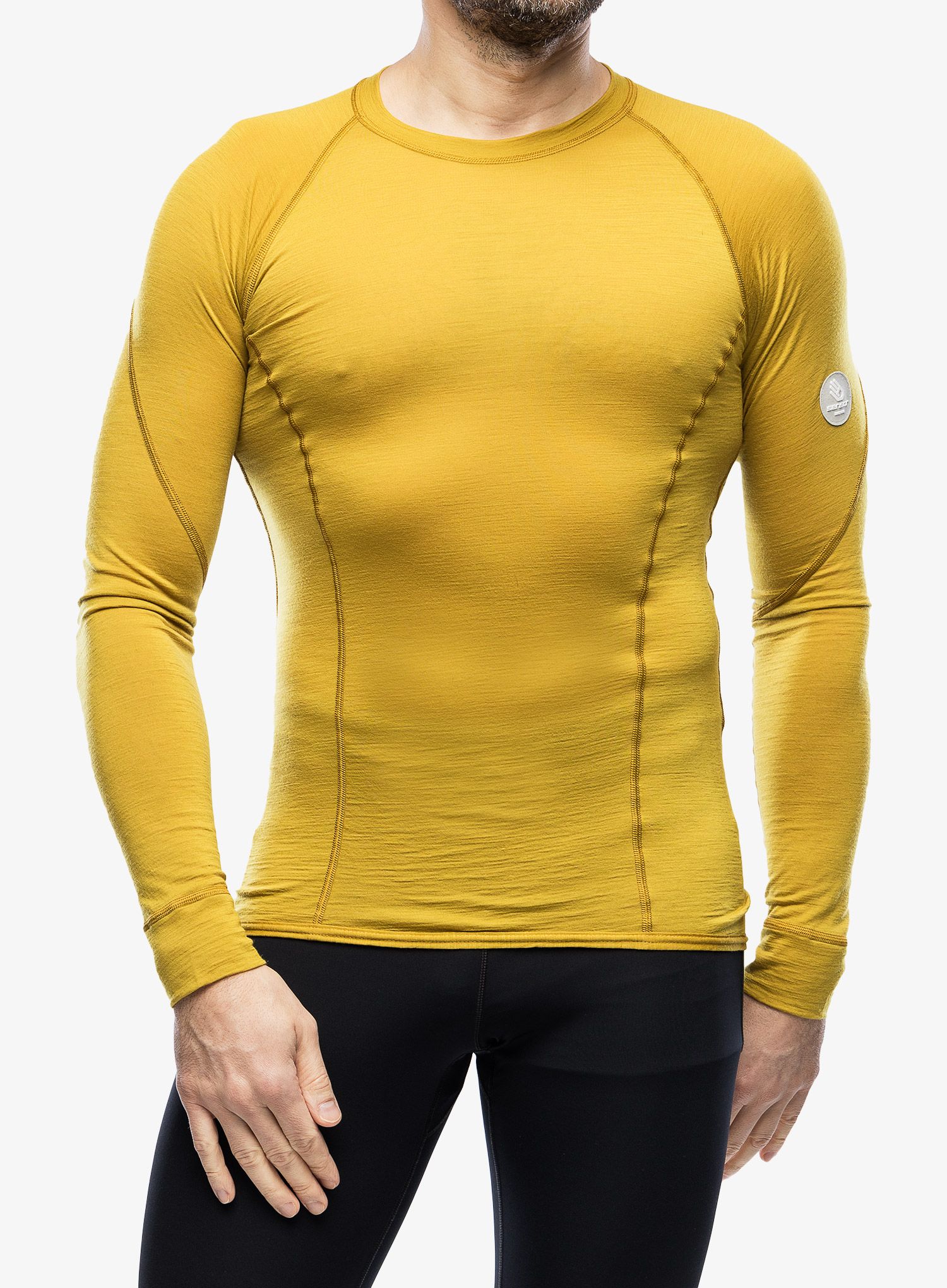 Pánská funkční mikina Sensor Merino Air Tee LS - mustard
