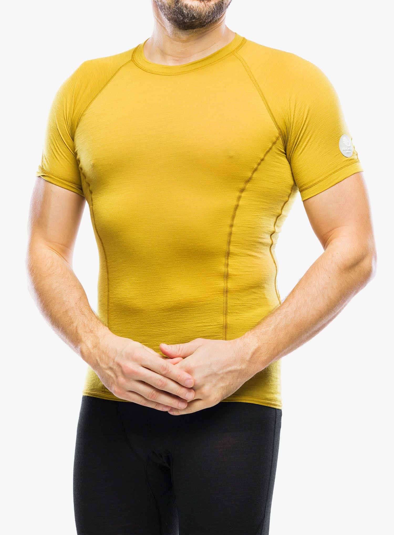 Termo triko pánské Sensor Merino Air Tee S/S - mustard