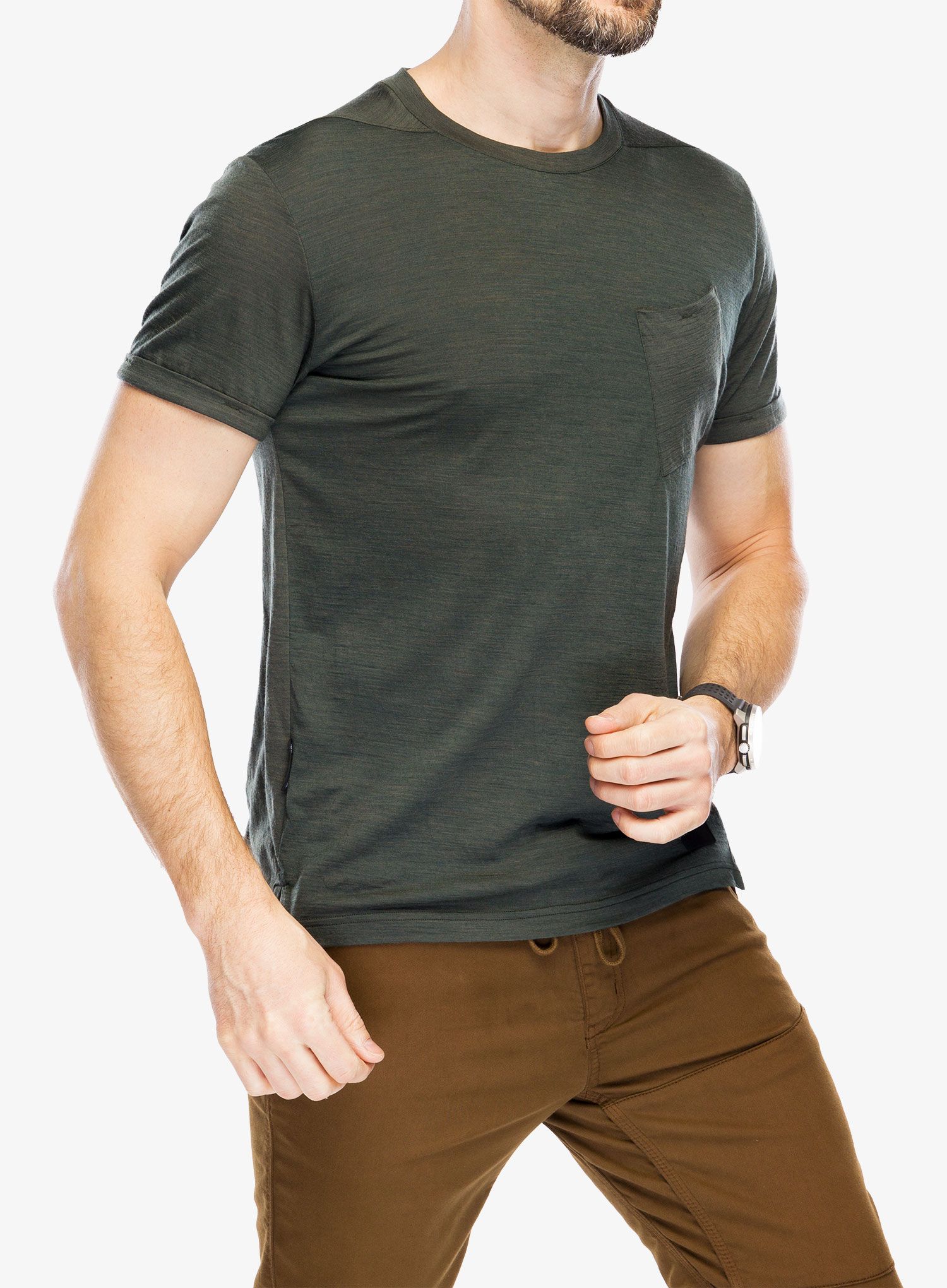 Merino triko Sensor Merino Air Traveller Tee - olive green