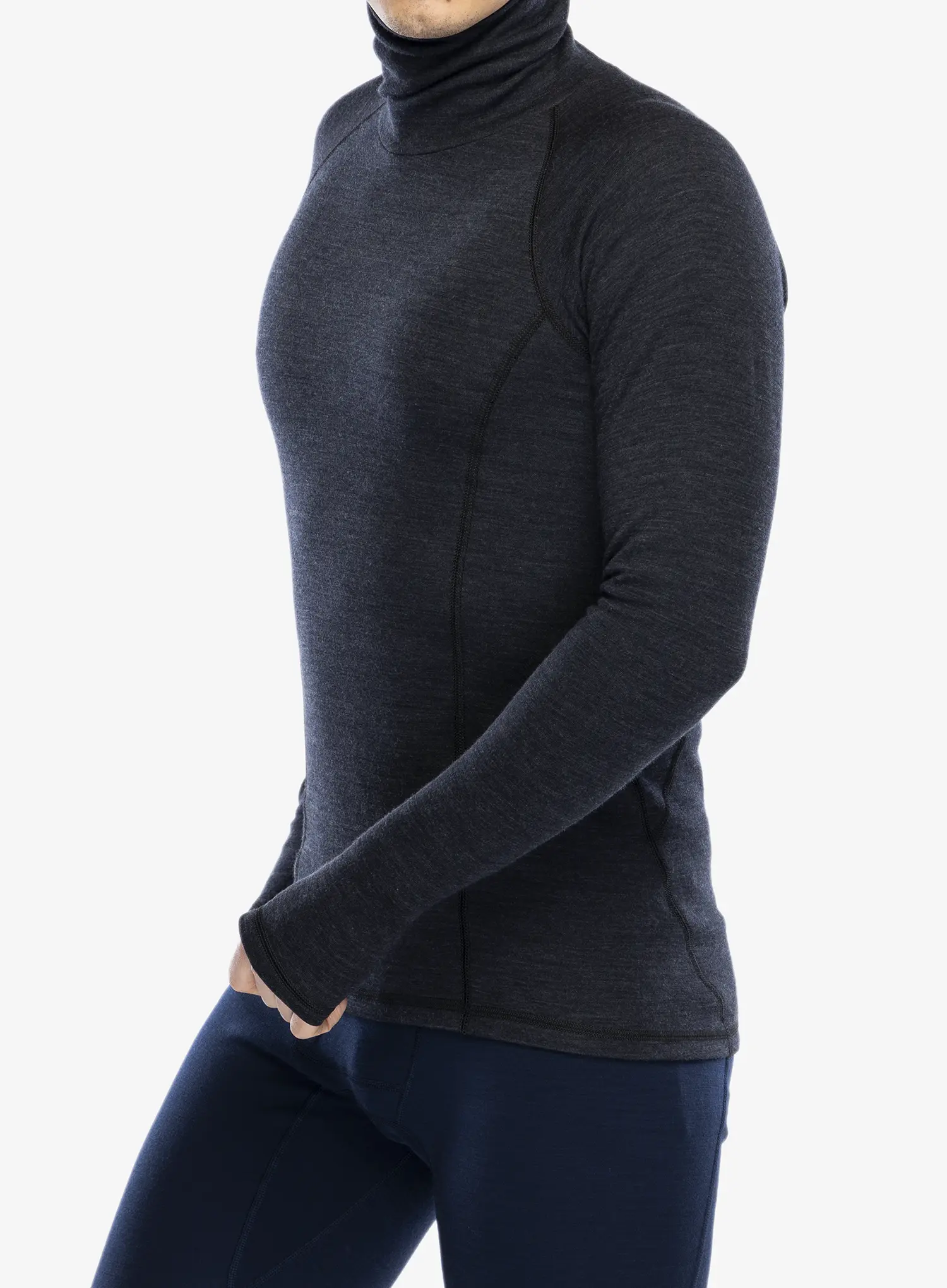 Funkční mikina Sensor Merino Bold Tee LS Roll Neck - anthracite gray