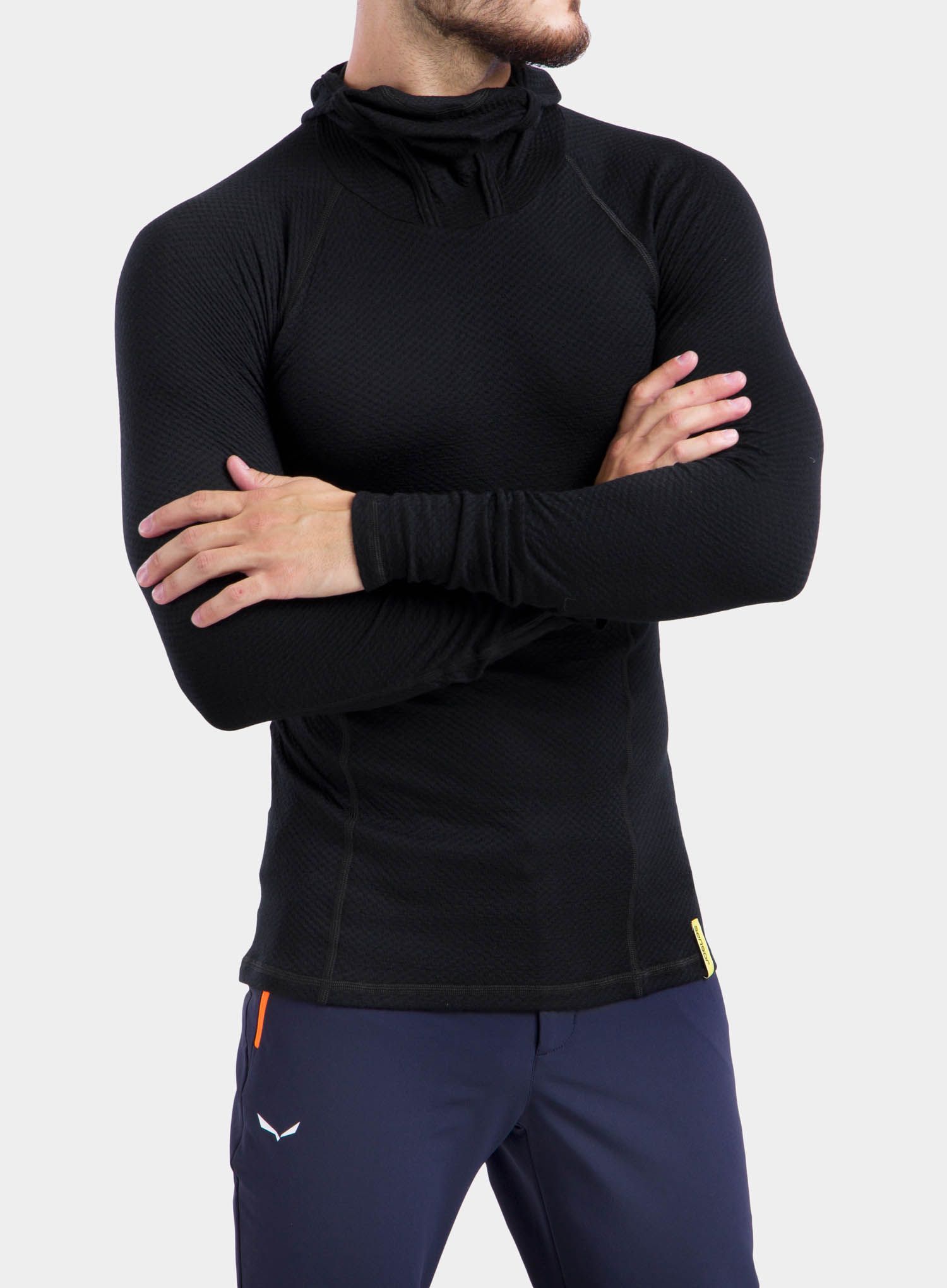 Termoaktivní mikina Sensor Merino DF Tee L/S Hooded - black